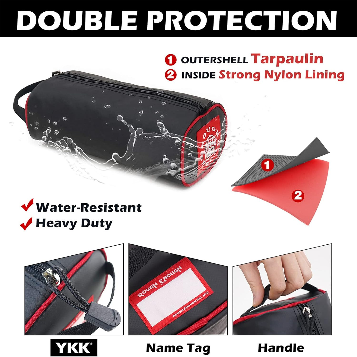 Rough Enough Compact Tool Bag with Handle and Zipper Closure for Easy Carrying