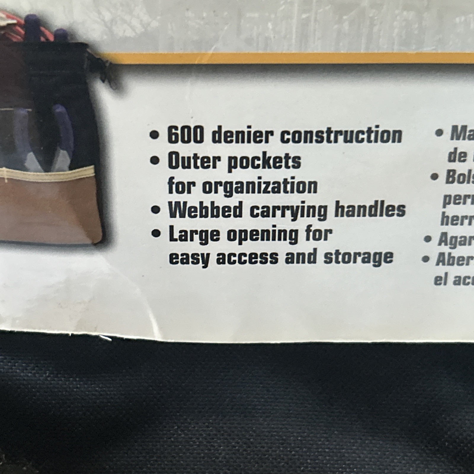 AWP 12 Inch Tool Bag 600D Black Tan Webbed Handles Outer Pockets Model 1L-22312