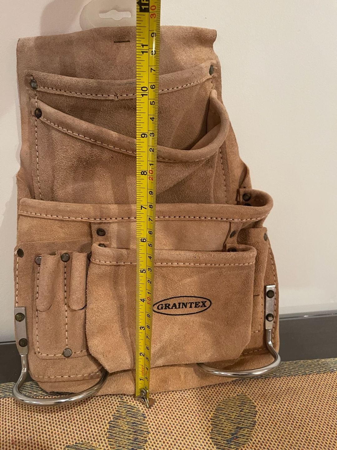 Graintex Suede Leather Tool Pouch with Hammer Holders