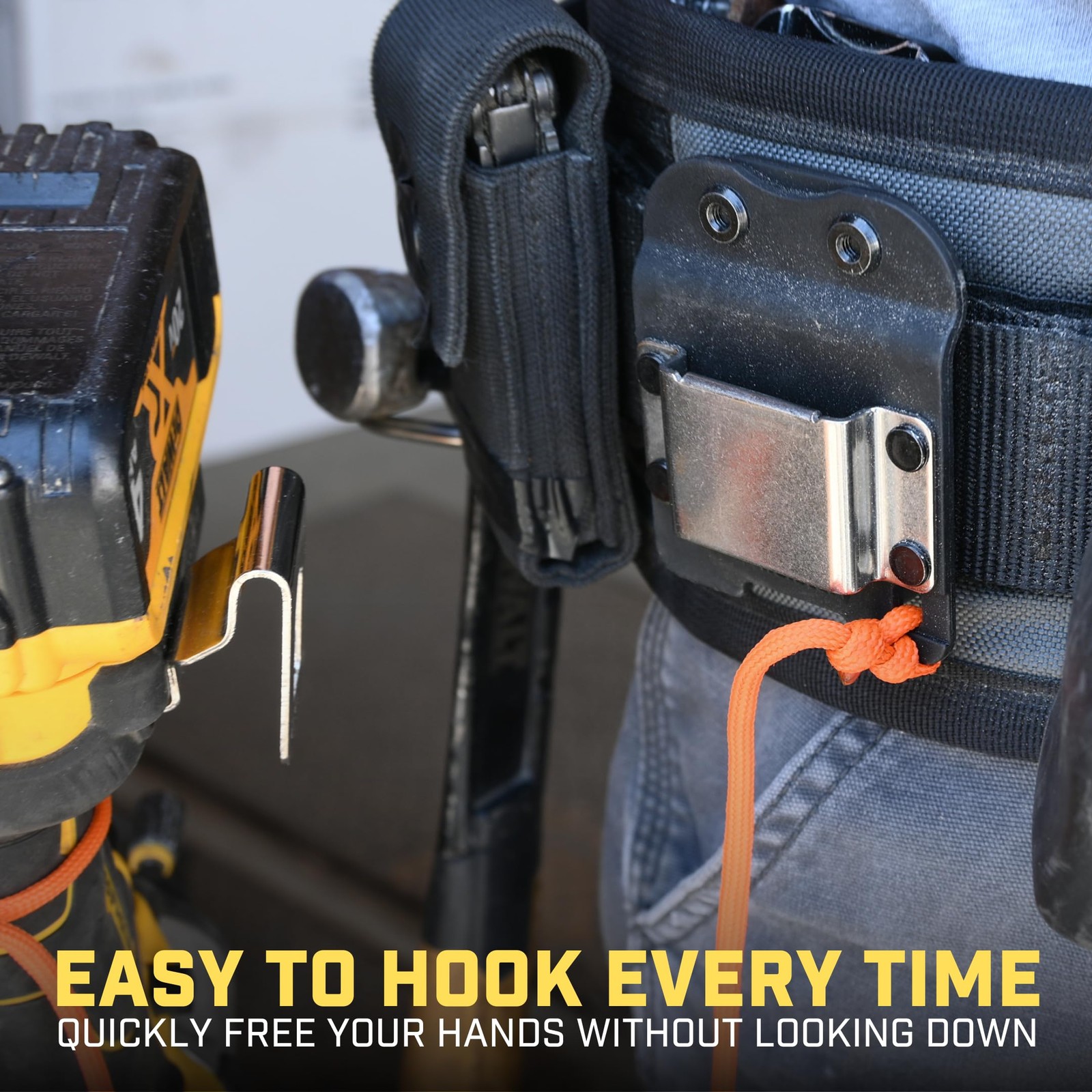 Heavy Duty Tool Belt Drill Holder Clip On Holster Cordless Impact Nailer Tape