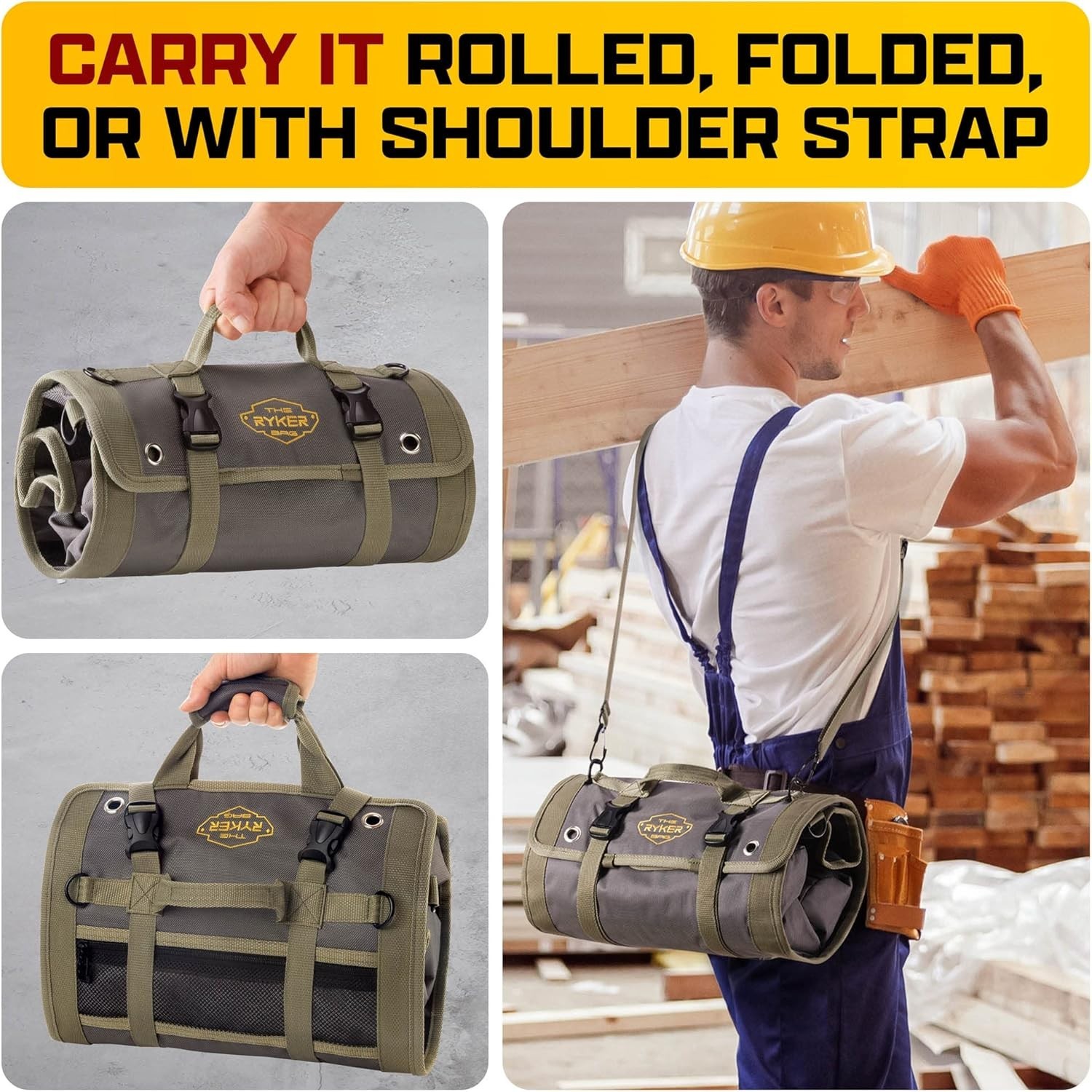 Foldable Tool Bag with Wrench Holder – Rugged Canvas Design