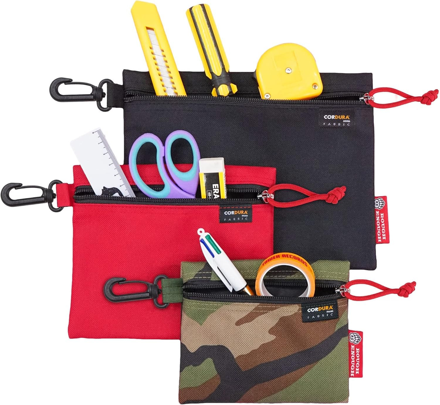 Rough Enough Compact Multi Tool Storage Bag with Clip-On Pouches