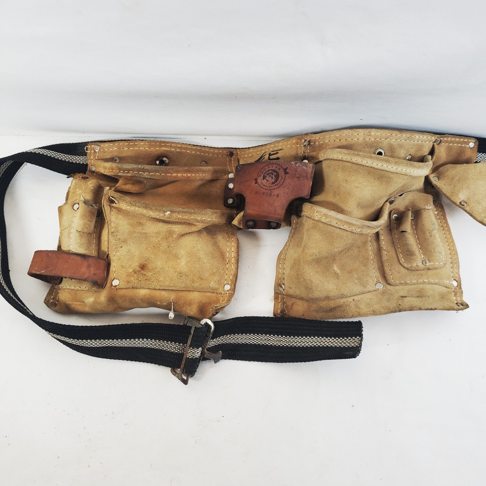 Rooster R-499-4 Leather Suede Tool Belt Pouch Carpenter Electrician Work Apron