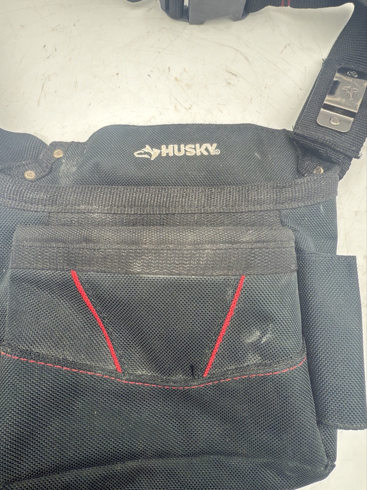 Husky 6 Pocket Tool Belt Pouch Black Used