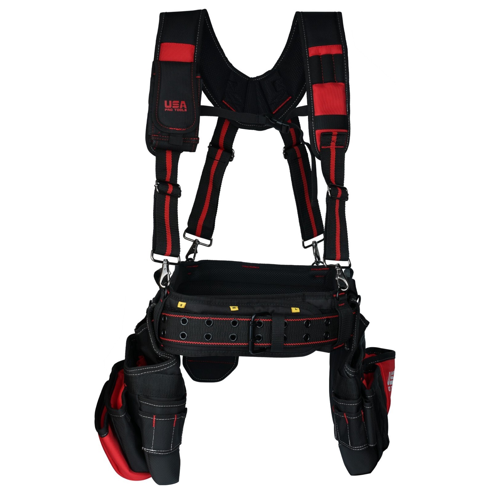 Professional Contractor Tool Rig Gear Organizer Pouch W/ Suspenders Belt H Duty.