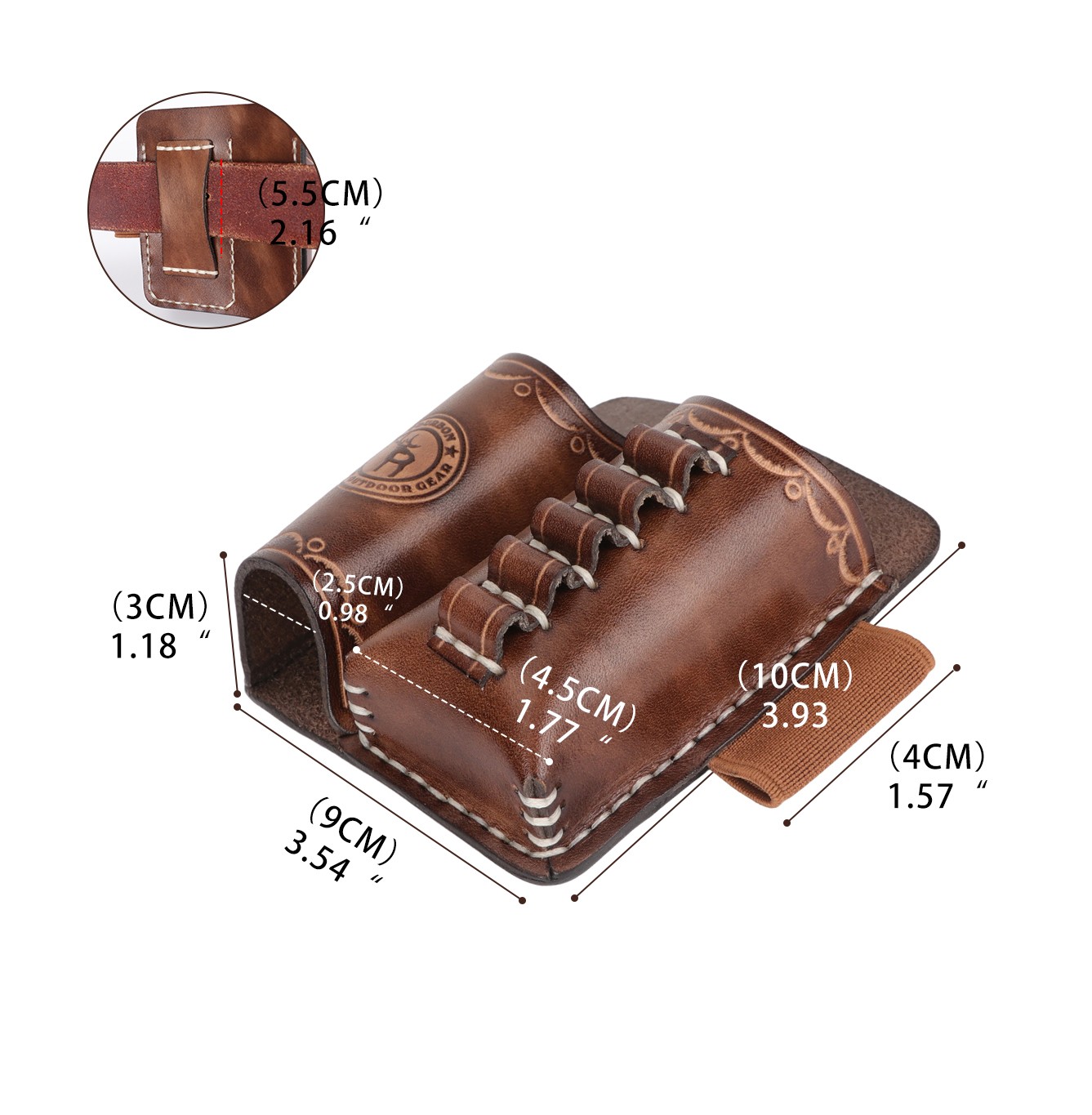 TOURBON Leather 4-in-1 Tools Belt Holder EDC/Flashlight/Bits Adapte