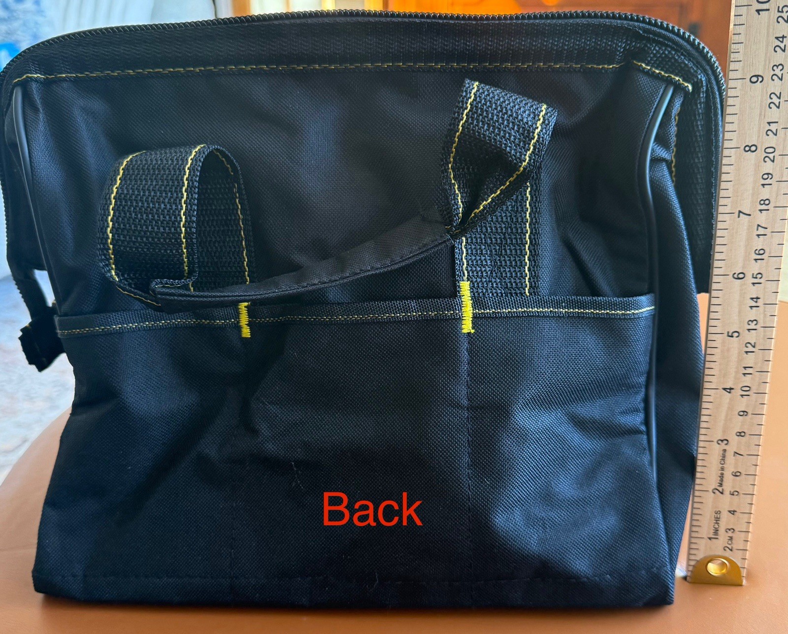 VOYAGER 12 in. Heavy Duty Tool Bag 21 Pockets 24 Lb Capacity Black #61467 NWT