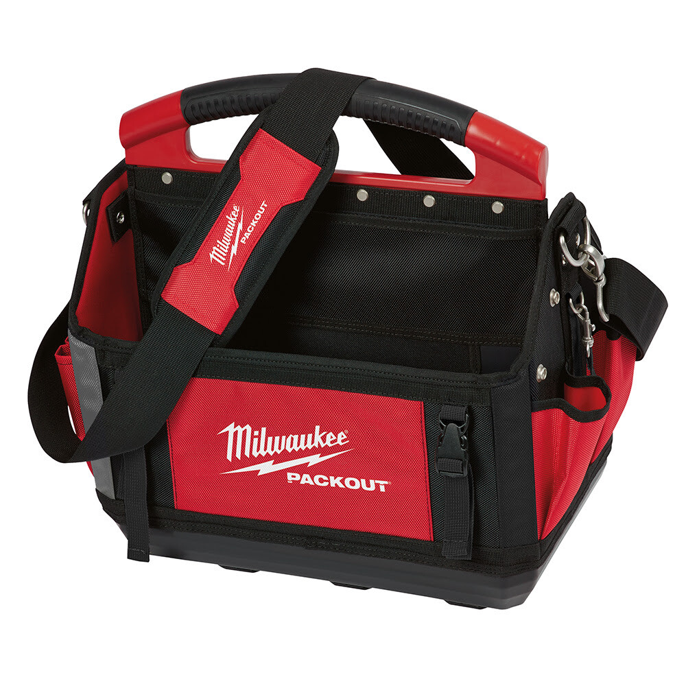 Milwaukee 48-22-8315 15″ PACKOUT Storage Tote, 32 Total Pockets Metal Tape Clip