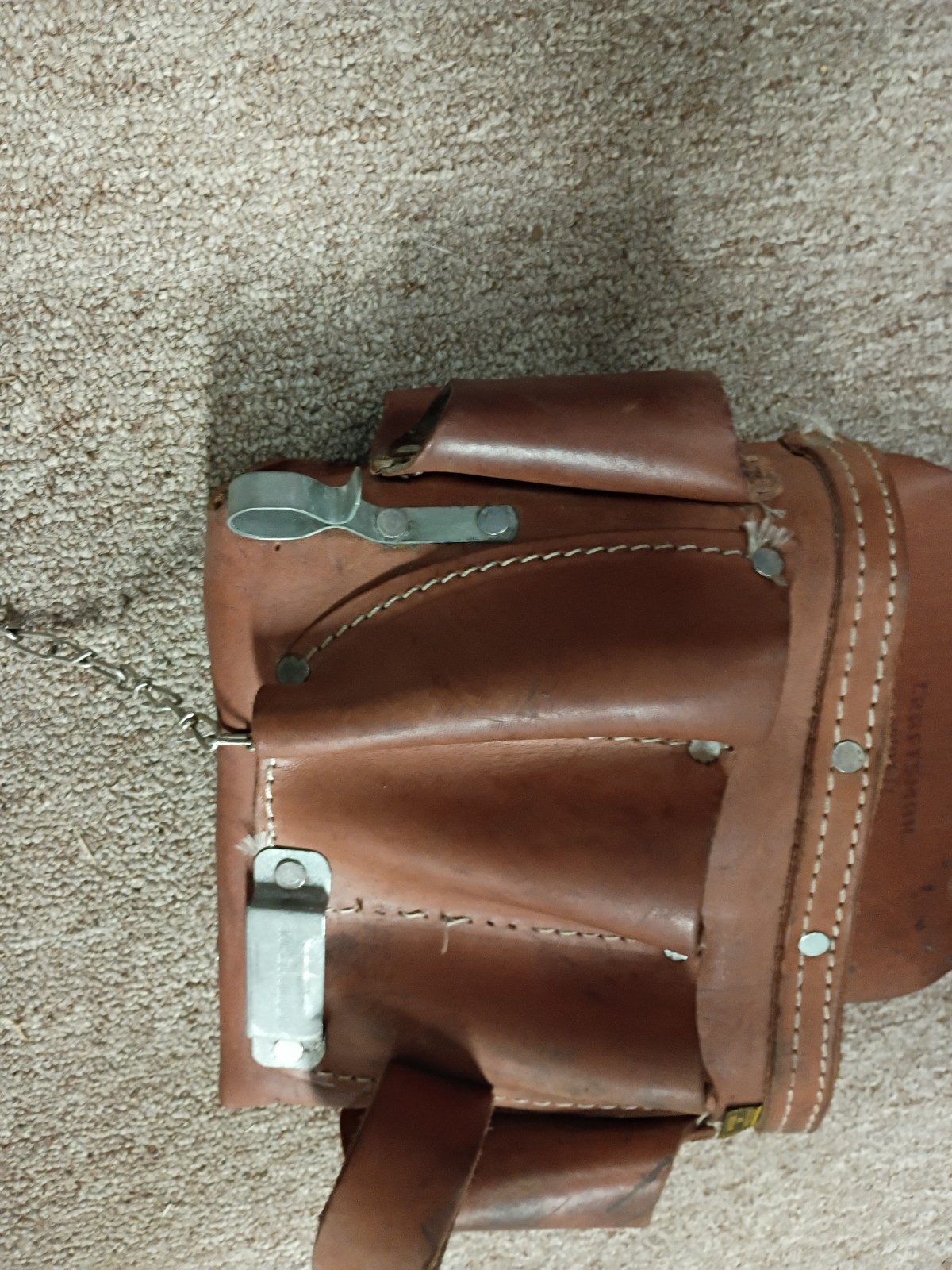 Vintage craftsman 940487 Tan leather electrician tool pouch