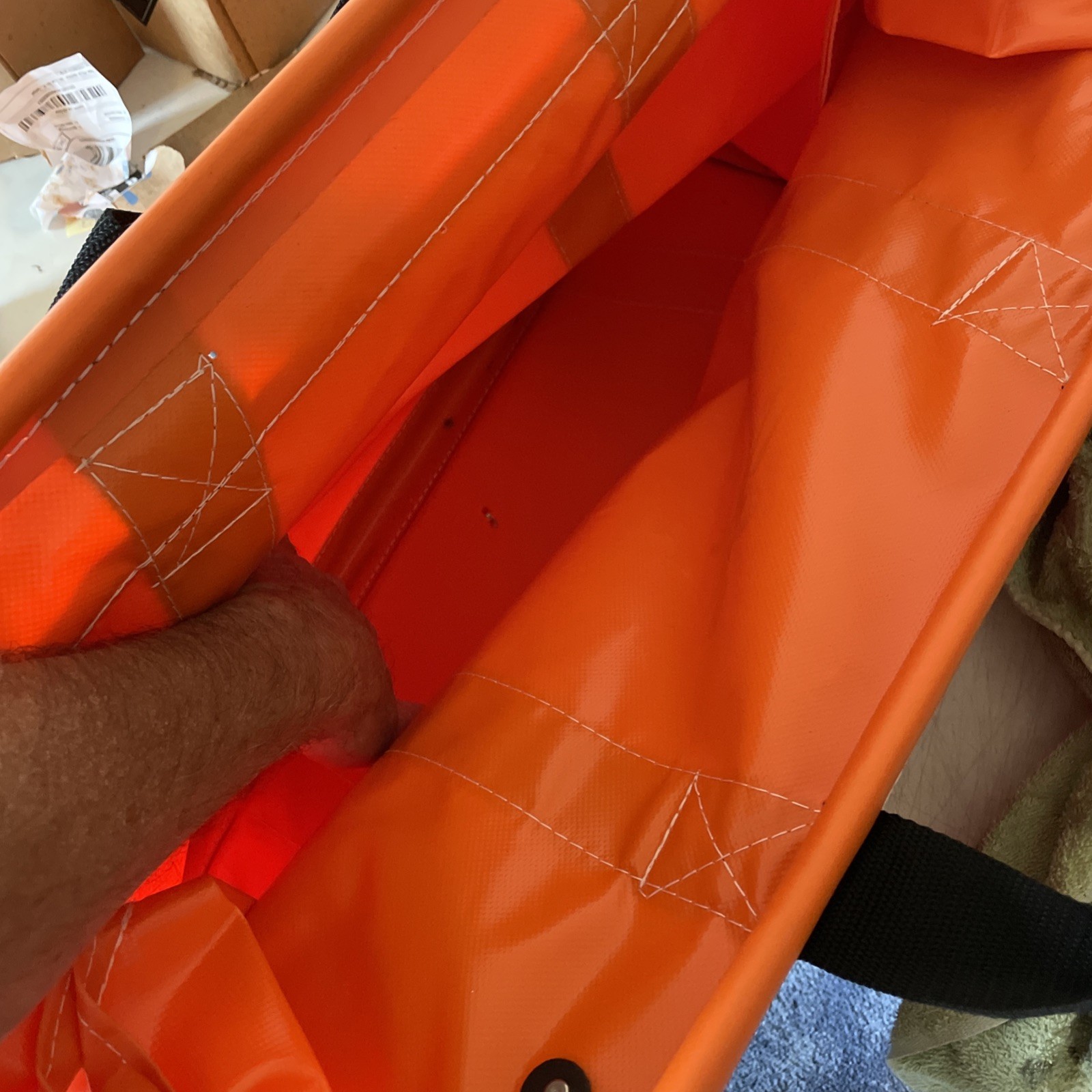 Estex Weatherproof 24” Vinyl Lineman’s Gear Bag 2190 Safety Orange Big Large