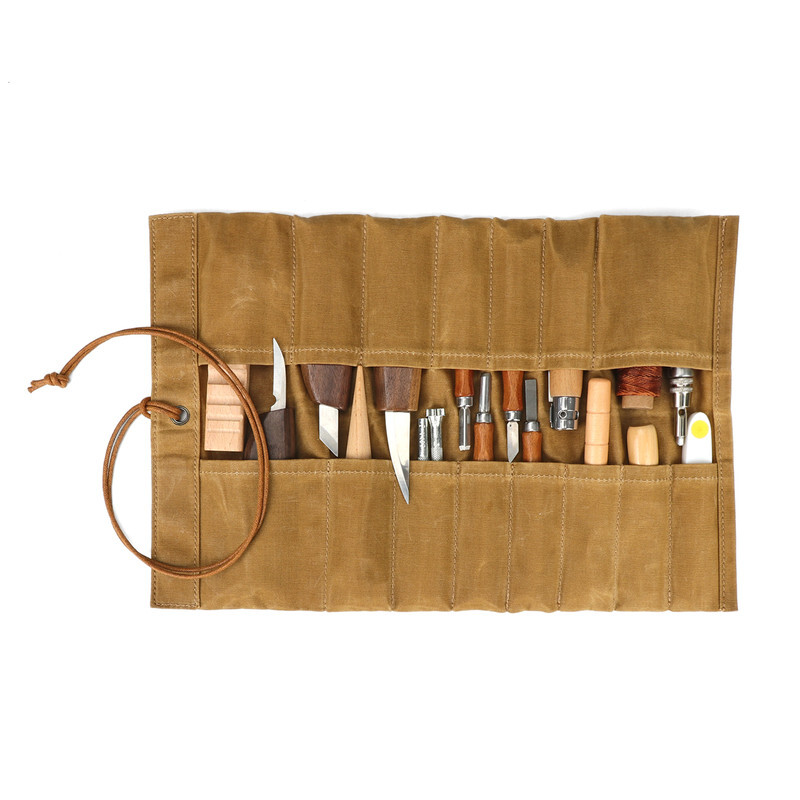Tourbon Roll up Canvas Tool Carry Holder Carving Knife Organizer Bag Handy Pouch