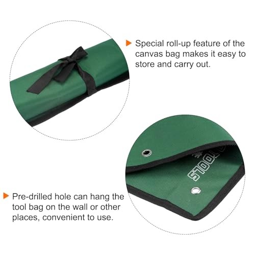 Wrench Organizer 7 Pockets 12.6″ x 11.8″ Canvas Roll Up Pouch Holder