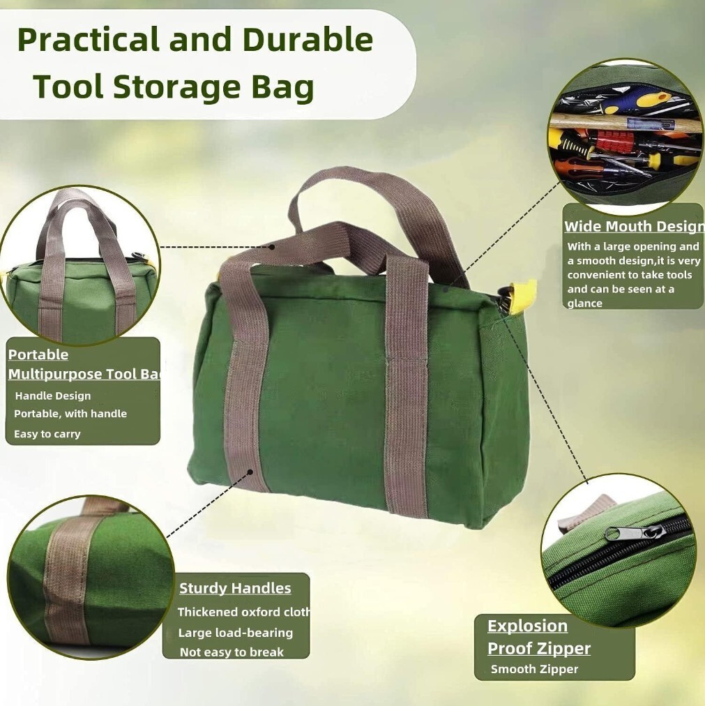 Zipper Bag Small Hand Tool Pouch Tote Bag Organizer Large Capacity Storage Bag