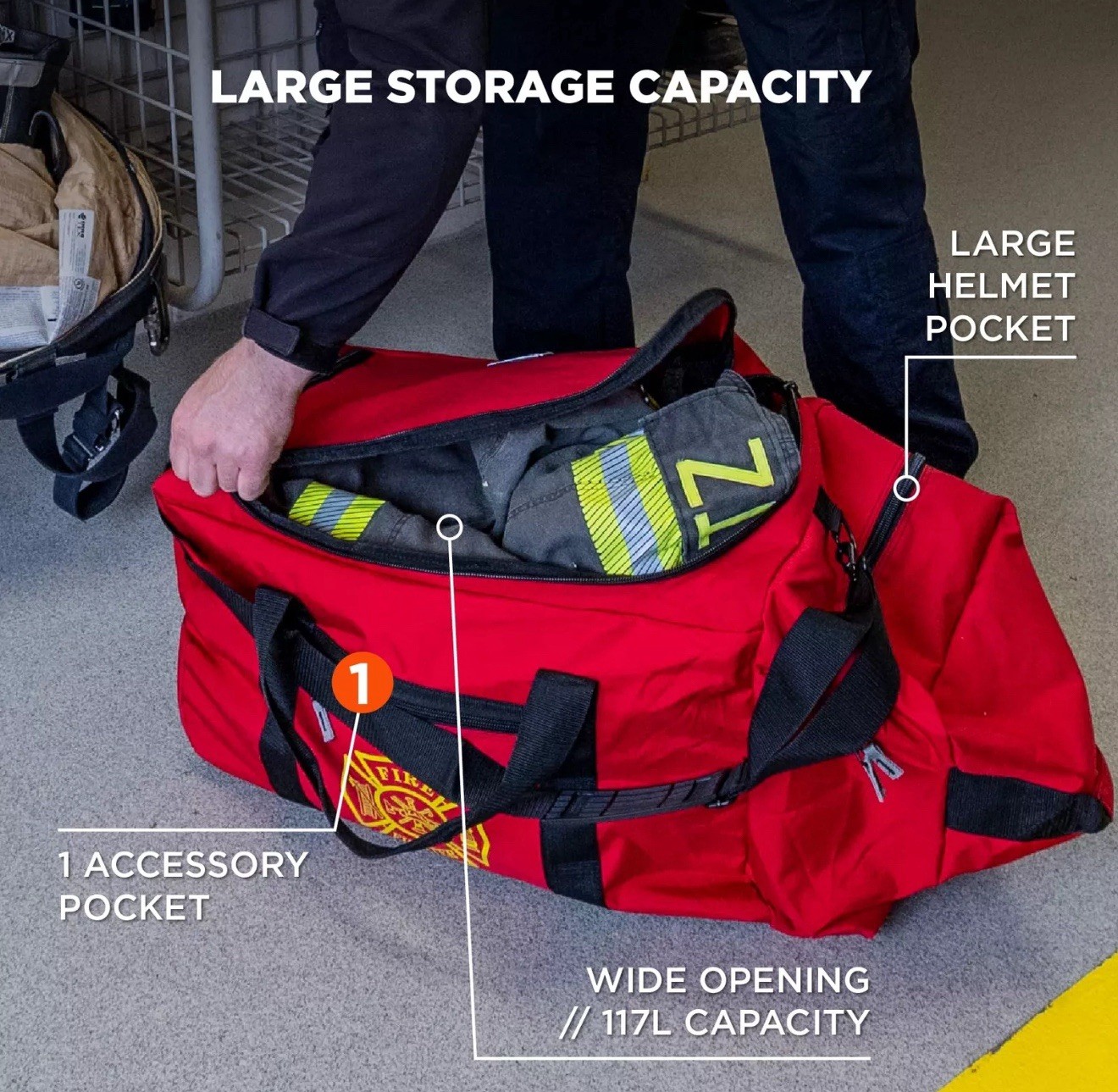 Ergodyne Gb5005w Duffel Bag, Polyester, 31 In L, 14 In W, Red