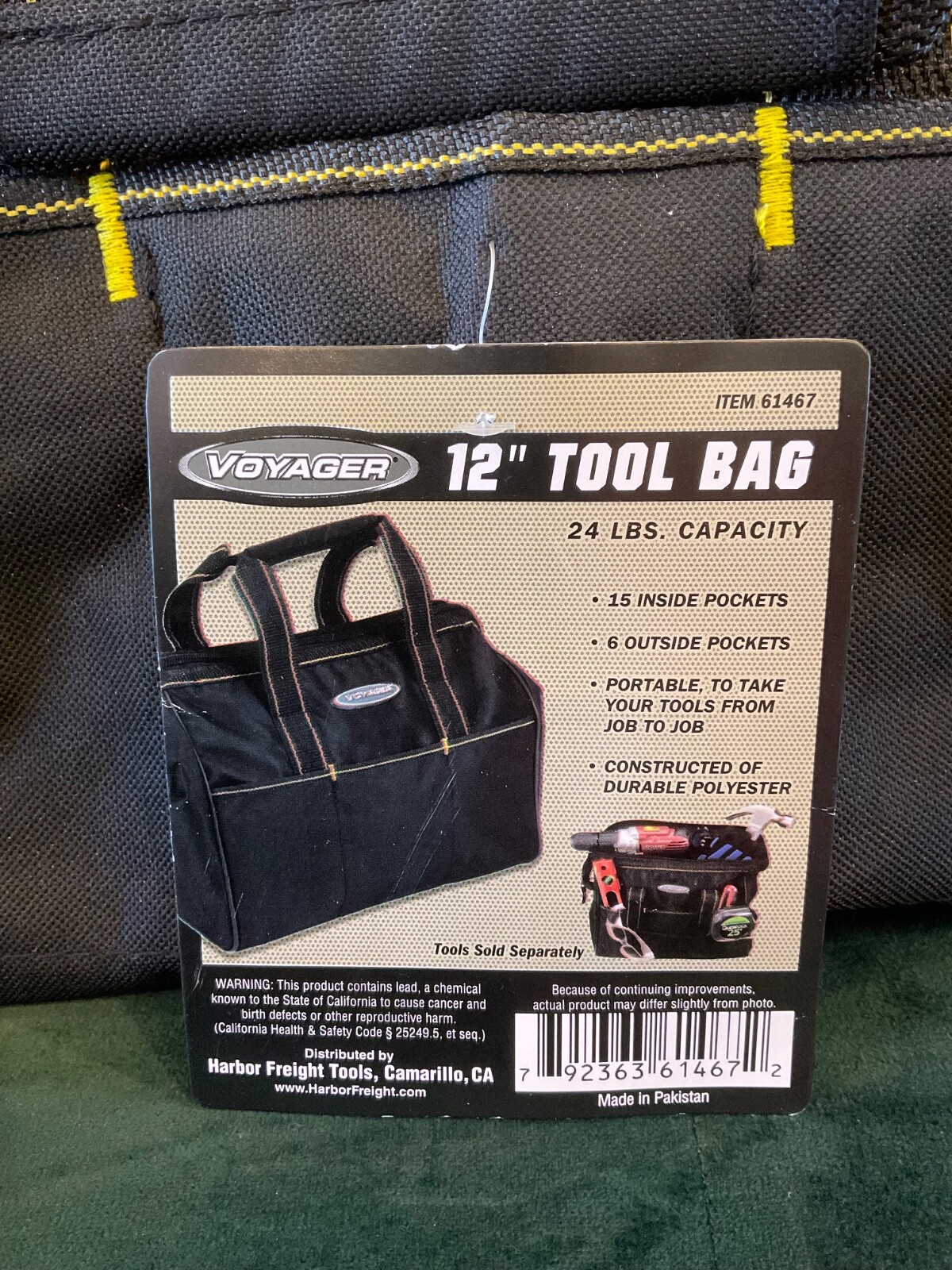 Voyager 12” Tool Bag 21 Pockets Portable Black Polyester Zipper New NOS NWT