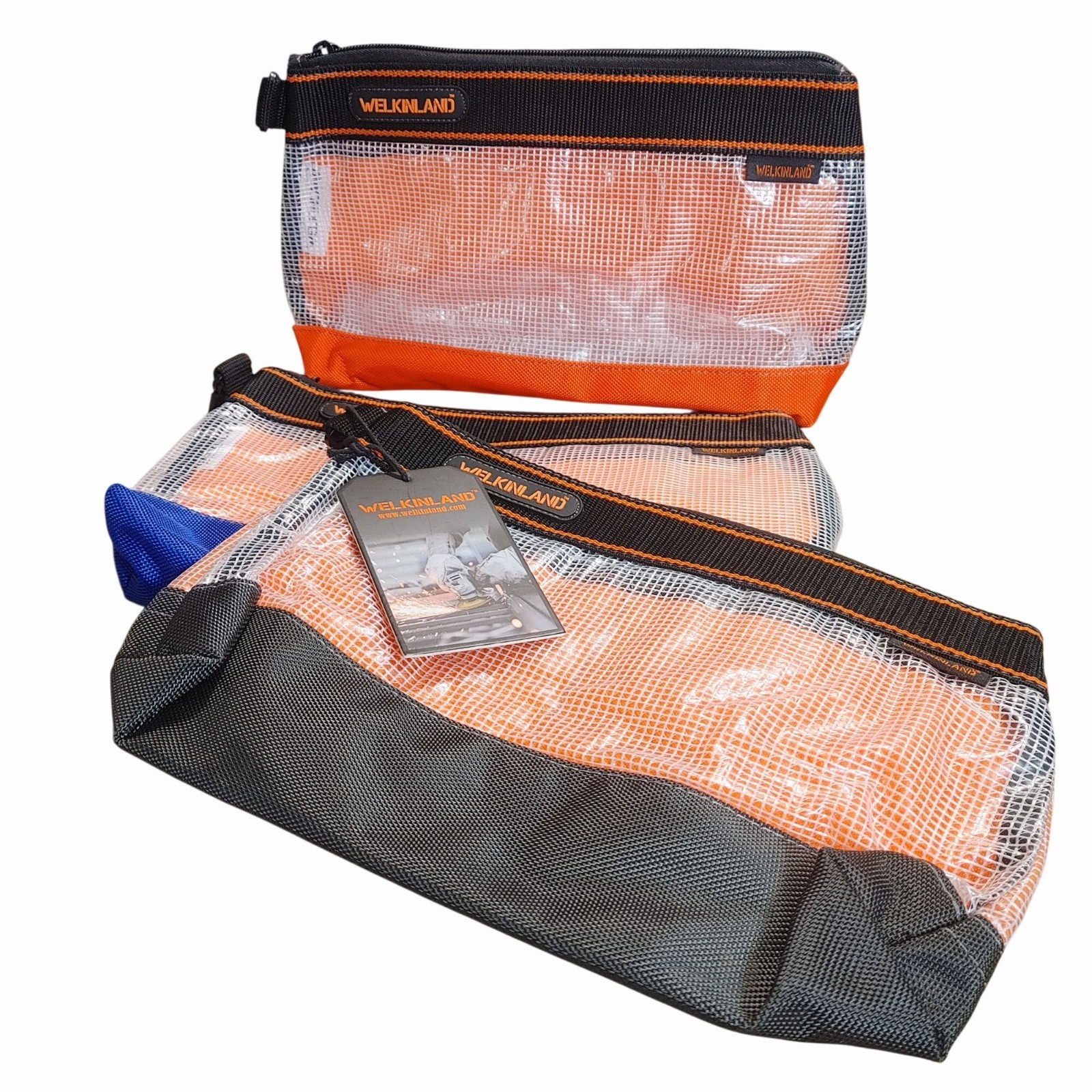 Welkinland Clear Mesh Tool Bags Heavy Duty Blue Orange Black Organize Storage