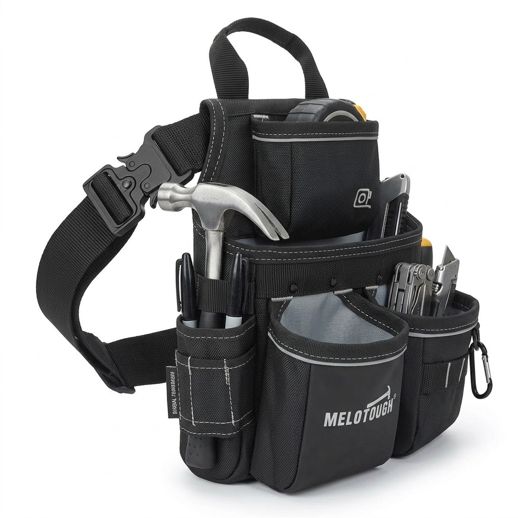 MELOTOUGH 13-Pocket Tool Belt Pouch Heavy Duty 1680D Ballistic Nylon Electrician