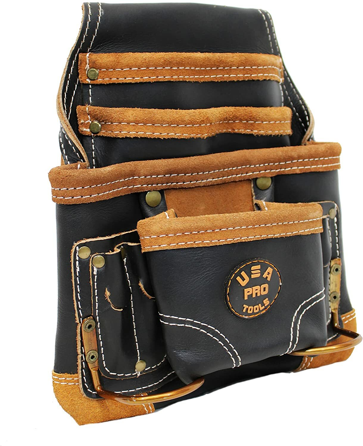 Ten Pocket Top Grain Leather Tool Pouch Carpenter,Construction,Framers,Handyman