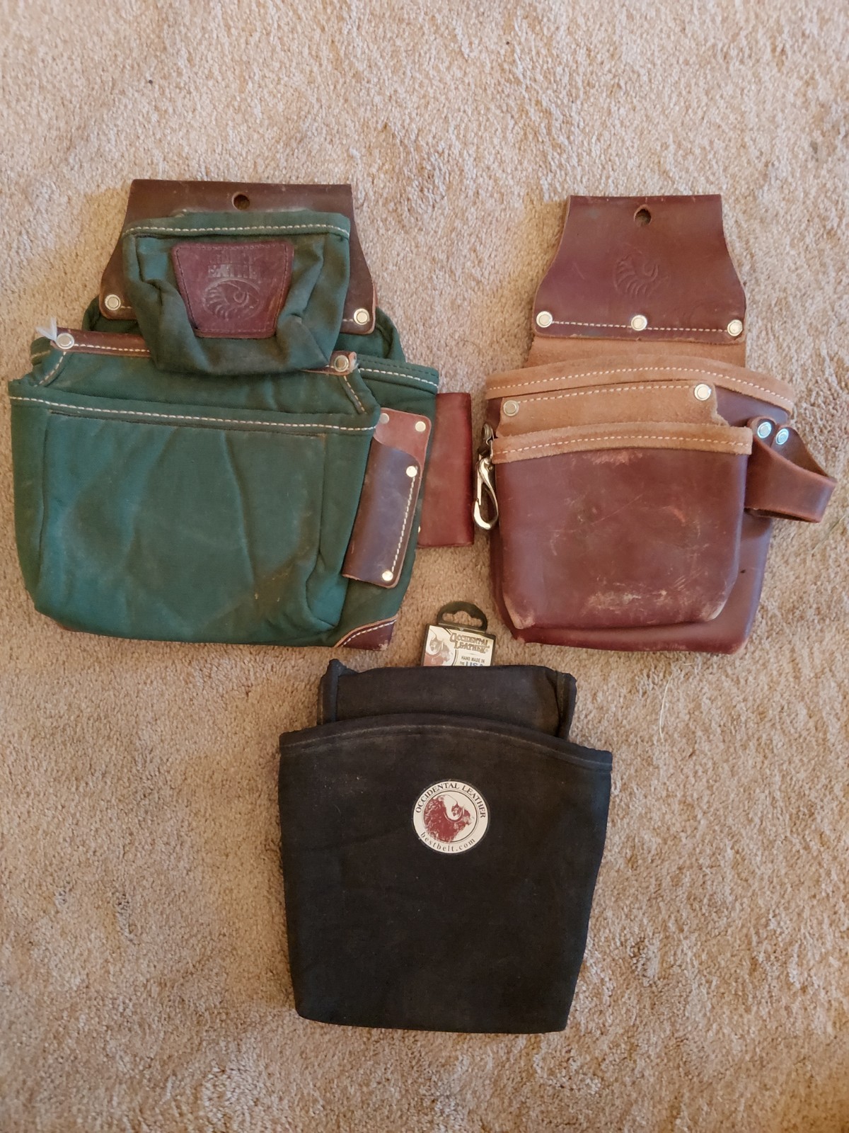 LOT OF 3 OCCIDENTAL LEATHER TOOL POUCH POUCHES 1 IS NEW