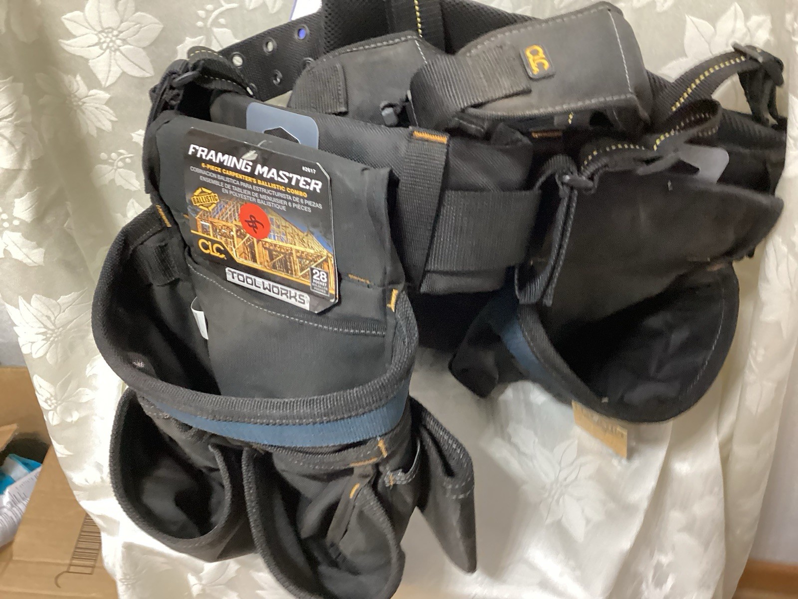 CLC Framing Master 6-Piece 28-Pocket Polyester Tool Belt, Black/Gray 12617 T-246