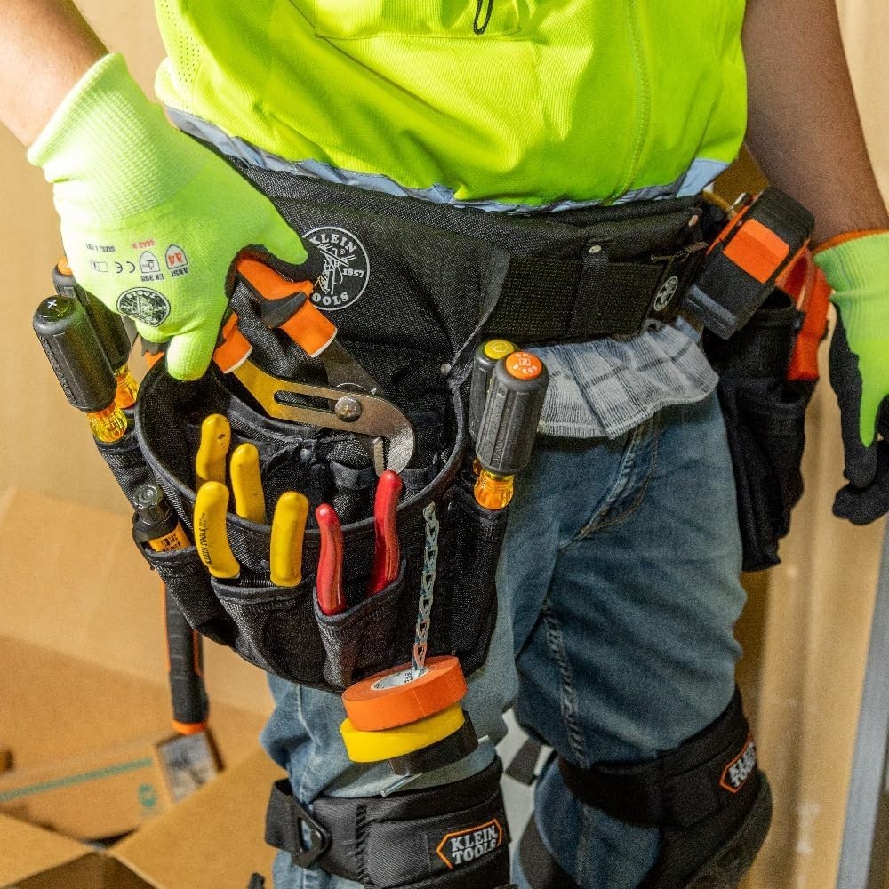Medium Klein Electrician’s 4-Piece Tool Belt & Pouch Set – Ultimate Convenience