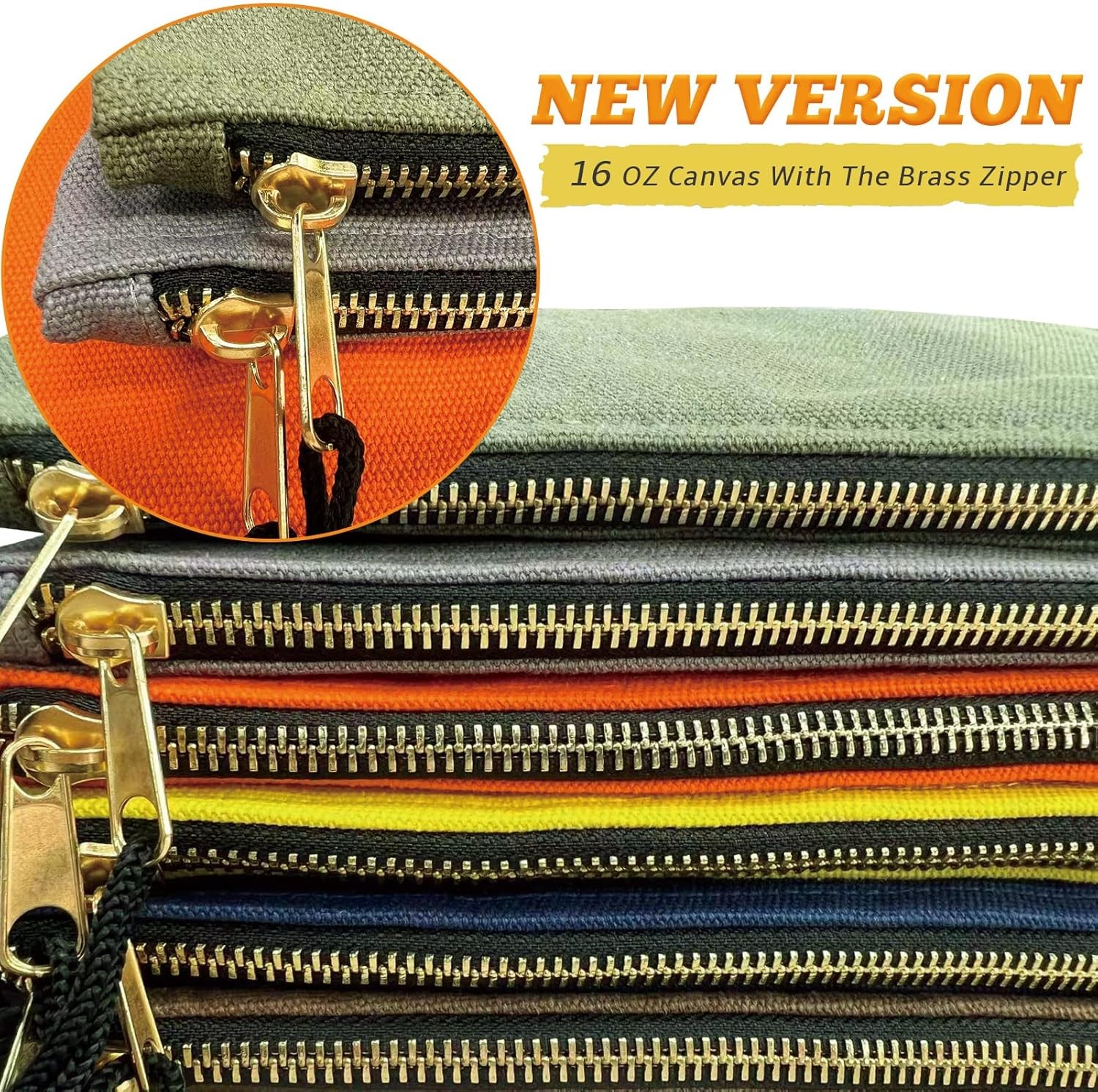 Heavy Duty Canvas Tool Bag Organizer – 7 Pack Zipper Utility Pouches in Assort