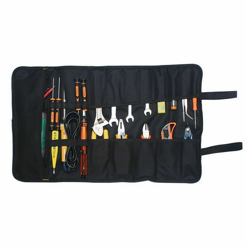 Electrician Tool Pocket Bag Roll Up Storage Organizer Bags Canvas Chisel Toolkit