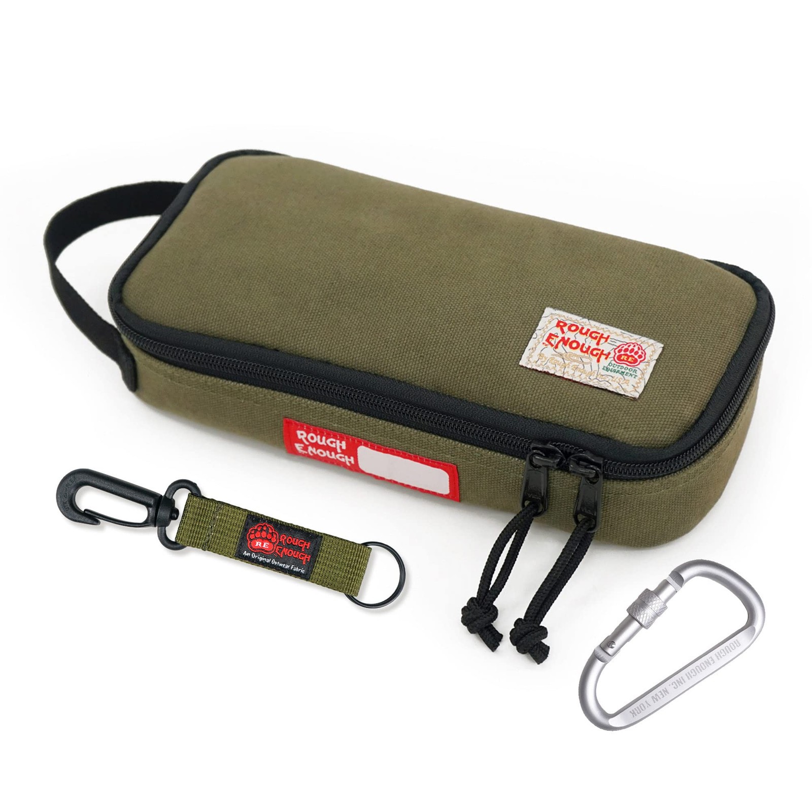 Rough Enough Small Tool Bag Pouch Box Large 9 X 4 X 1.7 inches, Army Green