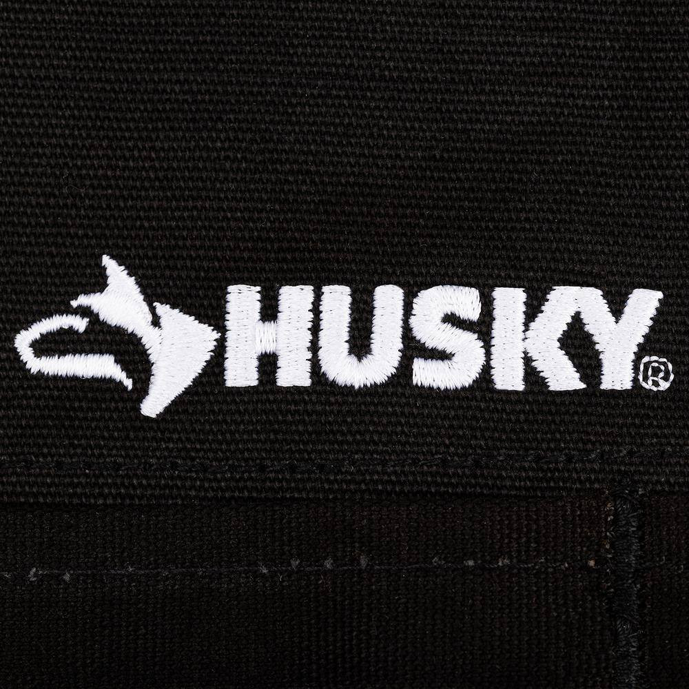 Husky 23 In. 16-Pocket Black Canvas Bib Tool Work Apron