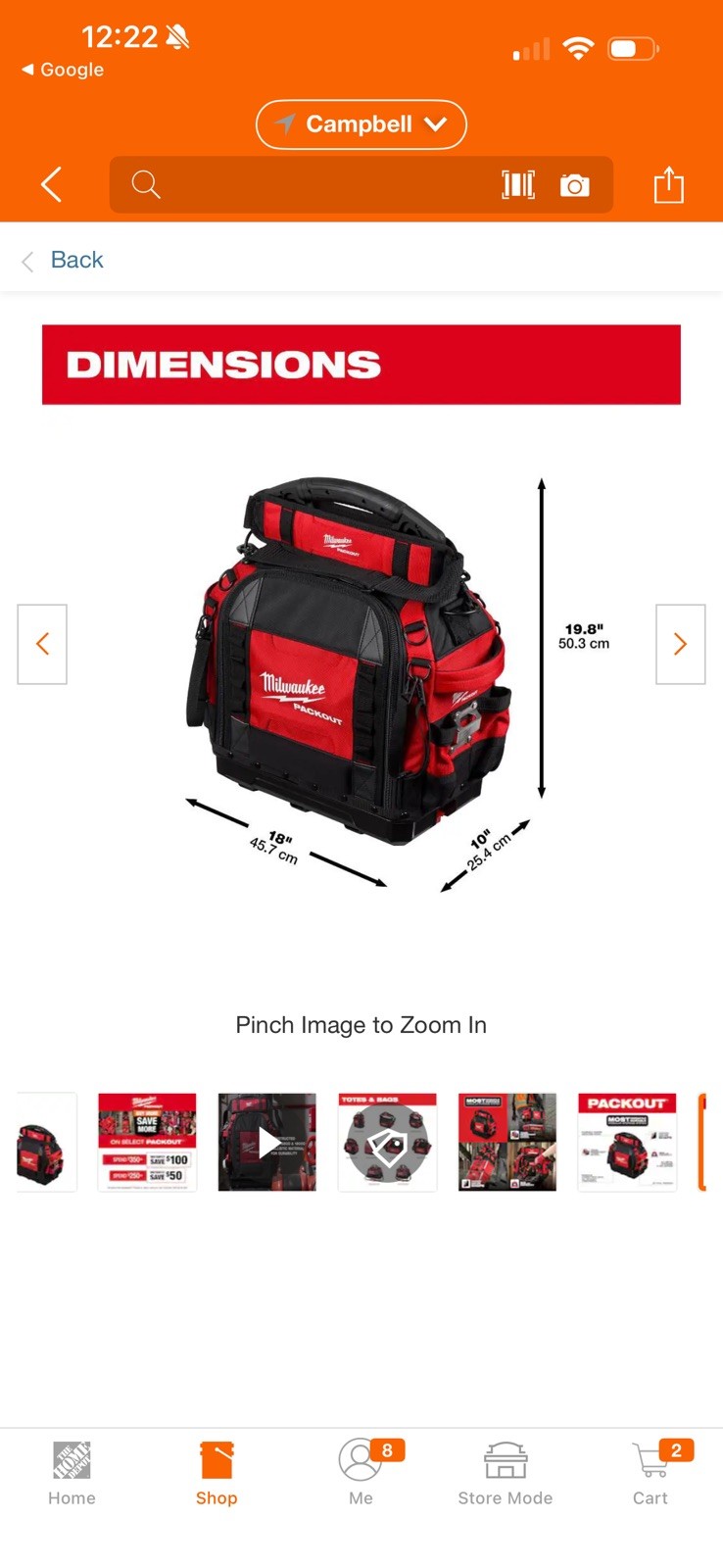 Milwaukee 48-22-8316 PACKOUT 15″ Structured Tool Bag