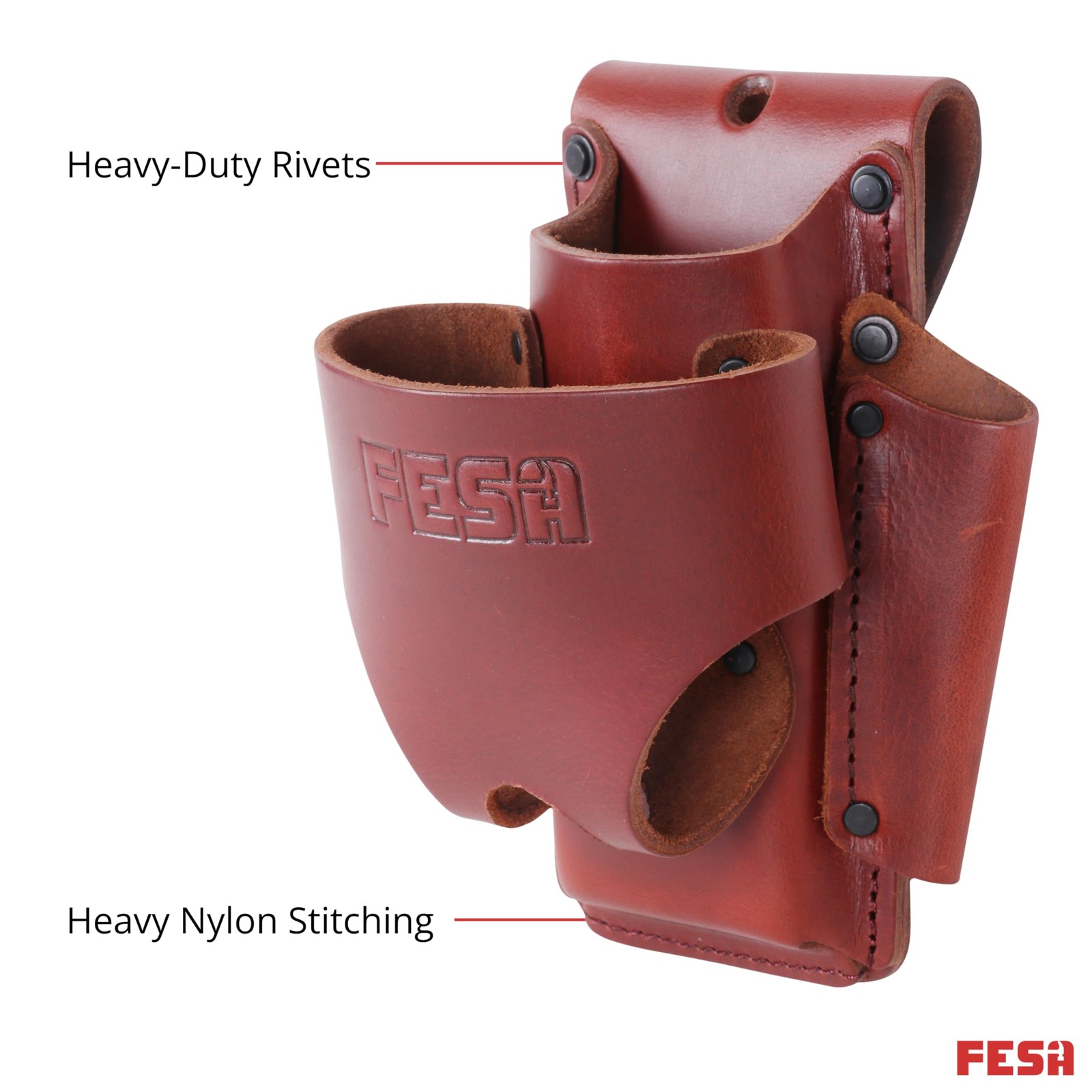 Leather Tape Measure Holder – 4-in-1 Heavy Full Grain Leather Small Tool Pouc…