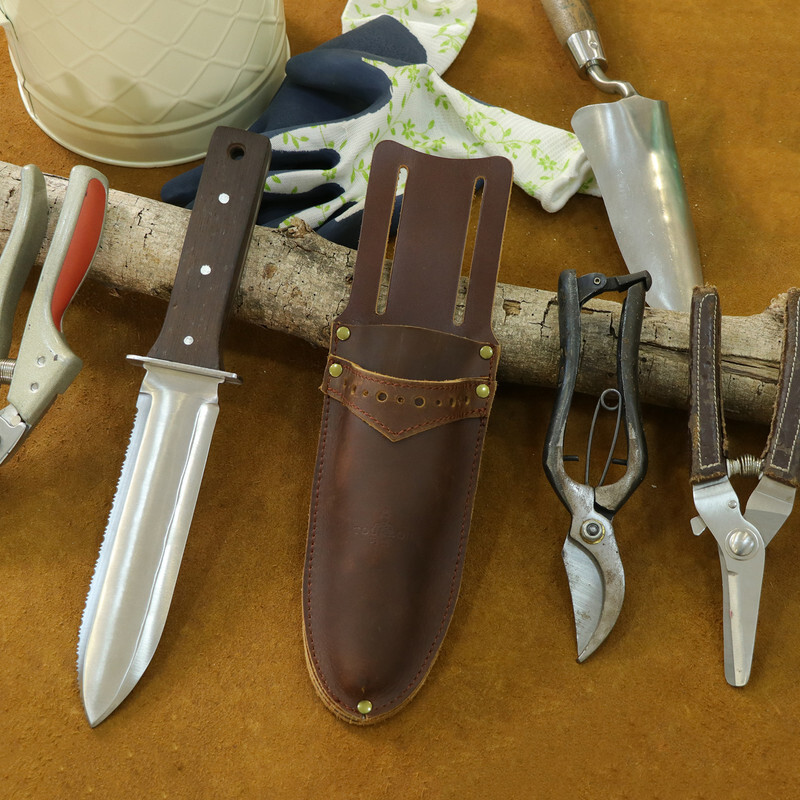 TOURBON Leather Garden Shear Sheath Belt 2 Pocket Pruning Scissors Holster