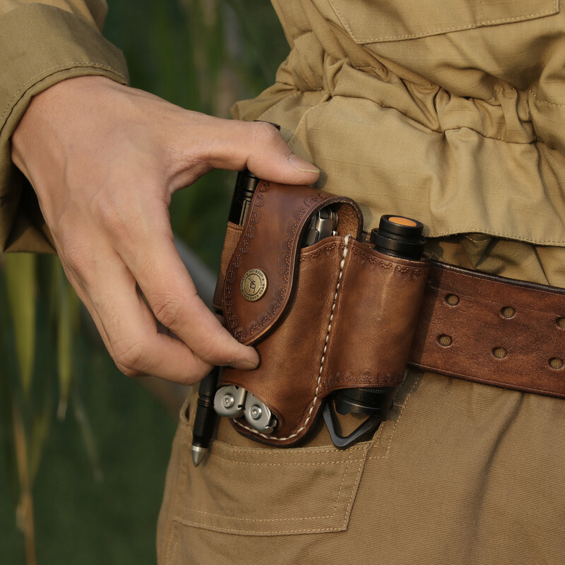 TOURBON 3-in-1 Tools Belt Holster for Knife/Flashlight/Pencil US-Special offer