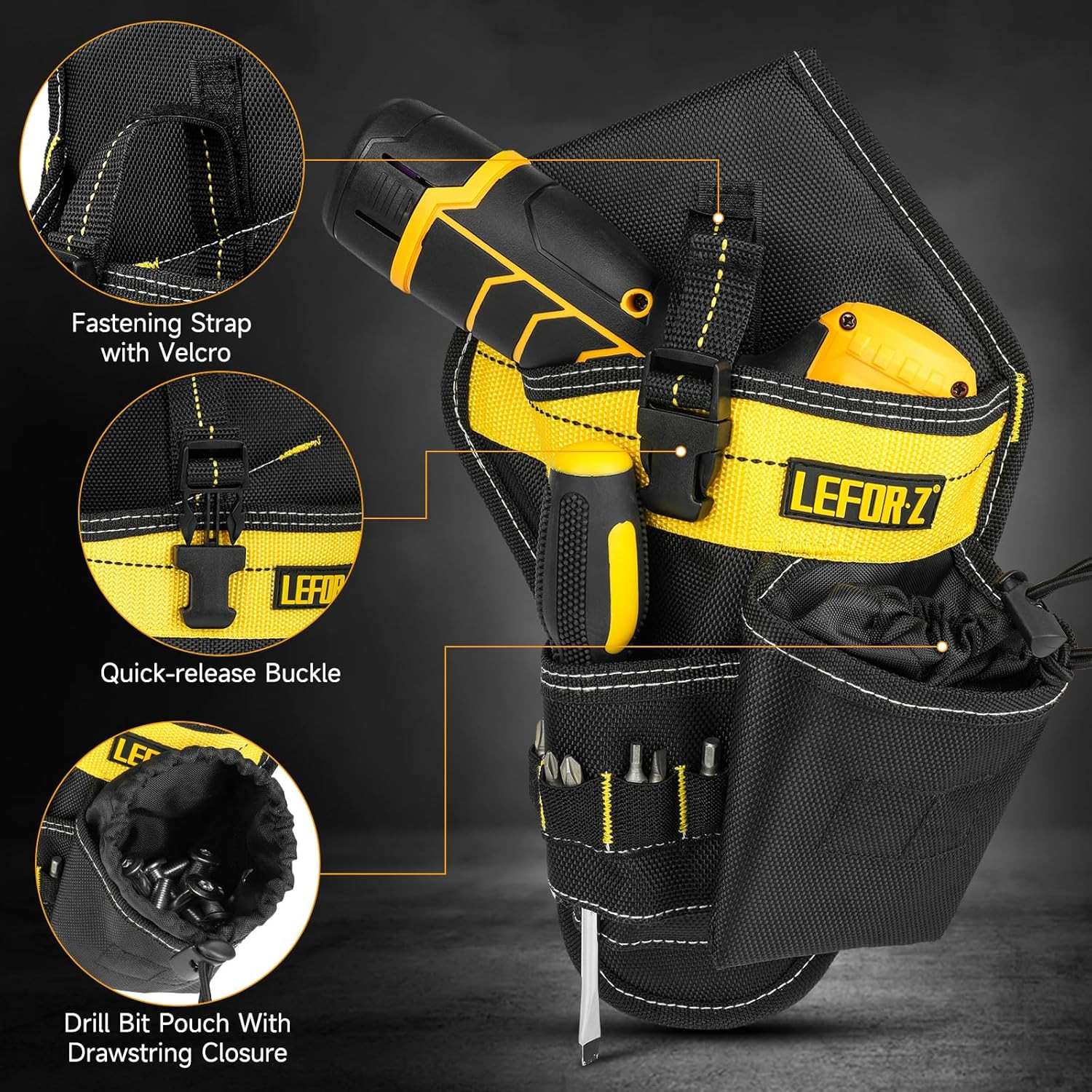 3-in-1 Magnetic Tool Belt with Padded Holster for Pros and DIYers