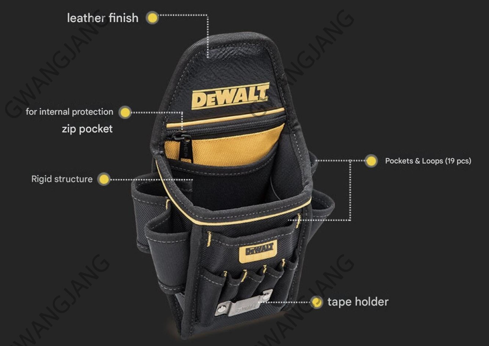 Dewalt Electrician Pouch 19 Pockets Tool Bag Medium DWST83483-1 DIY Easy Hand A