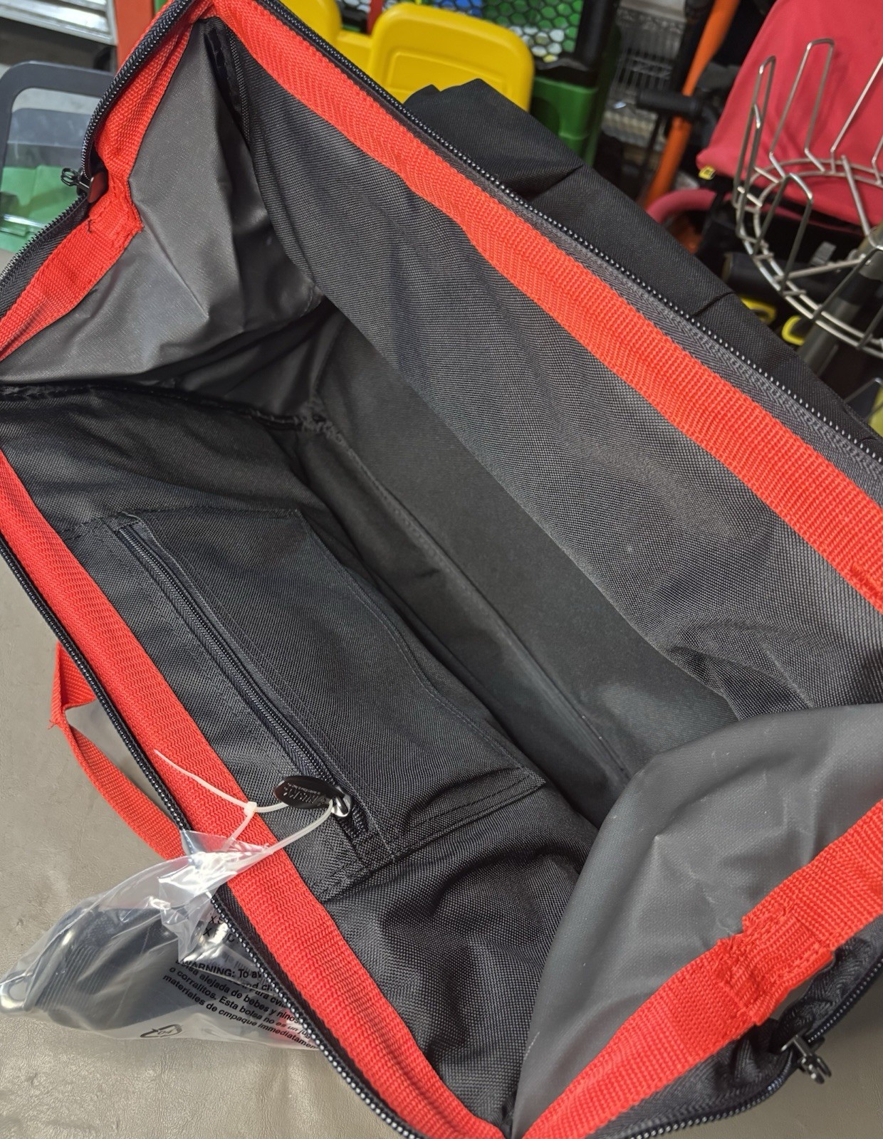Husky 16 in. 17 pocket Large Mouth Tool Bag Black And Red – NWOT