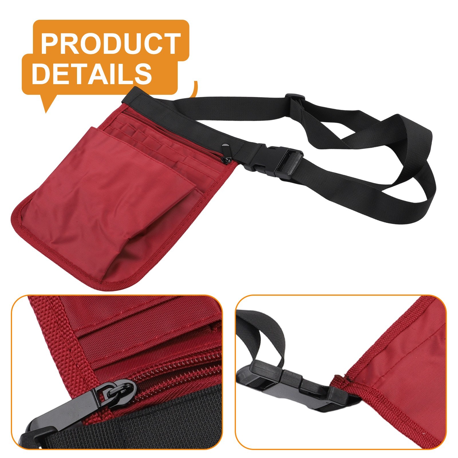 Adjustable Tool Waist Bag Featuring Waterproof Fabric and Resistant Design