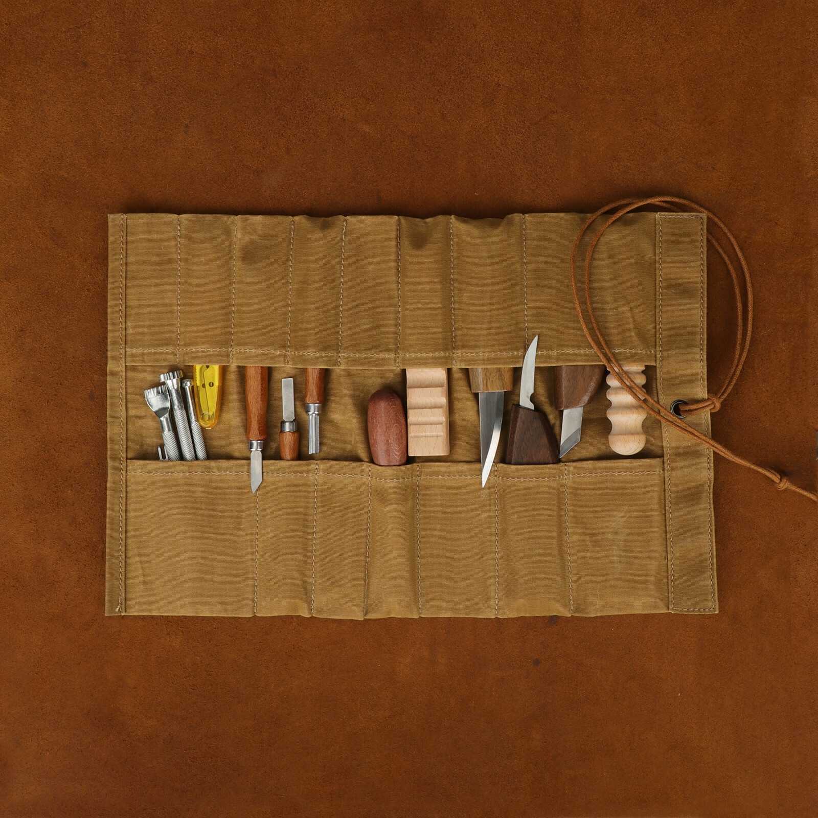 Roll up Canvas Tool Carry Holder Carving Knife Organizer Bag Handy Pouch in USA