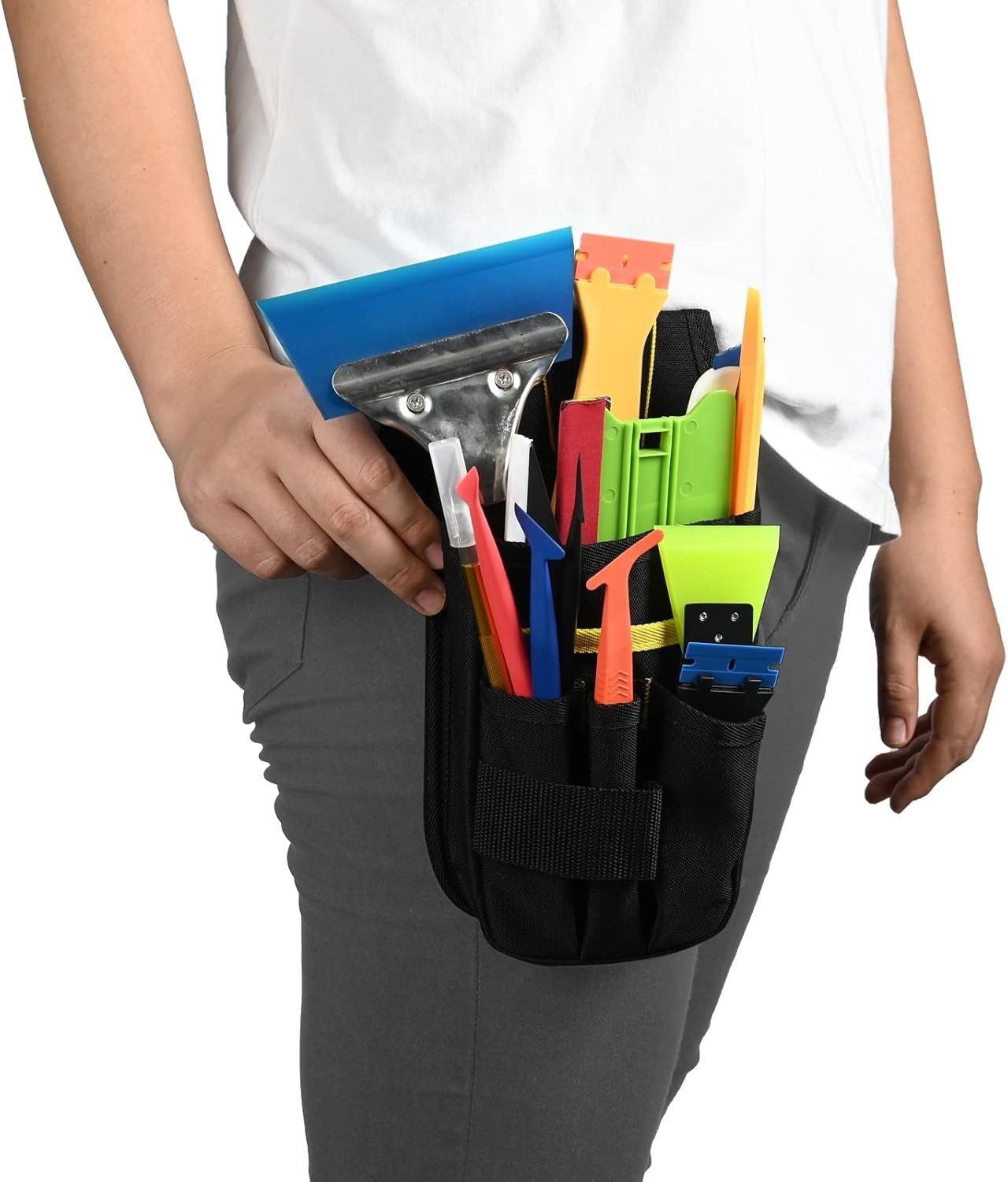 Black Tool Organizer Pouch – Durable, Heavy-Duty with Slip Closure Design