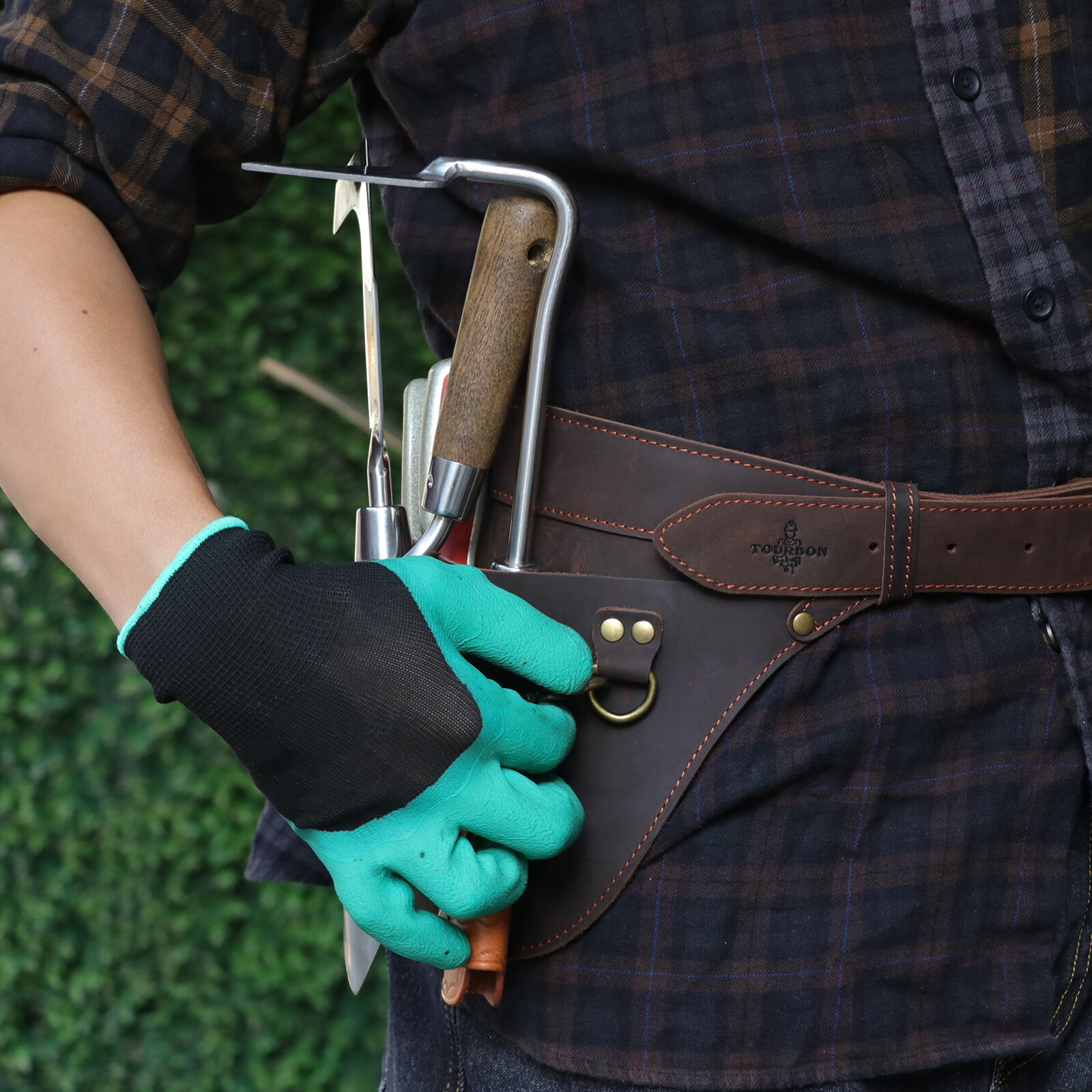 Tourbon Leather Garden Tool Holster Florist Belt Pouch Pruner Shear Holder