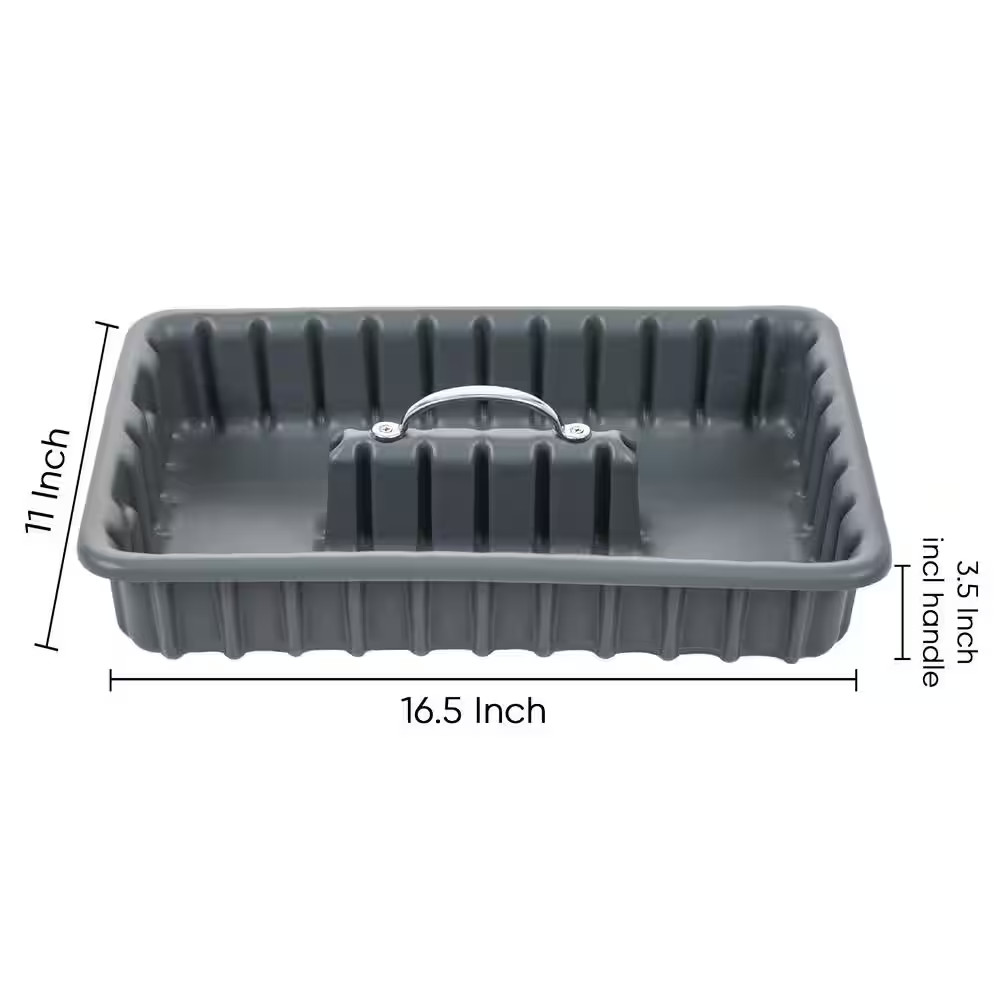 Professional Grade 17 In. Gray Polyethylene Tote Tray With 6-Dividers Free Shipp