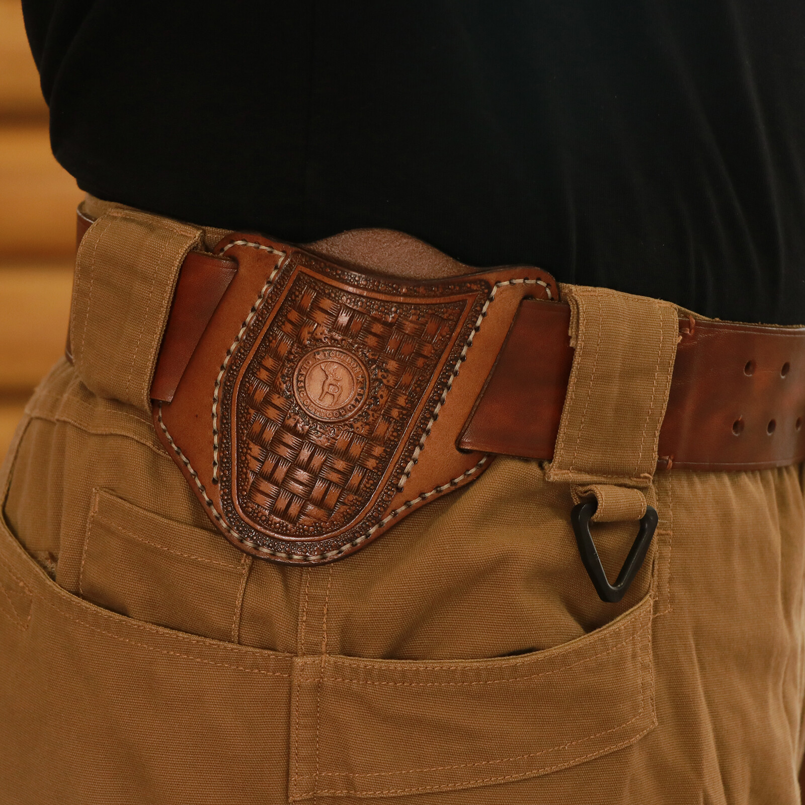 TOURBON Retro Leather Folding Knife Sheath Tool Pouch Knives Holder Belt Holster