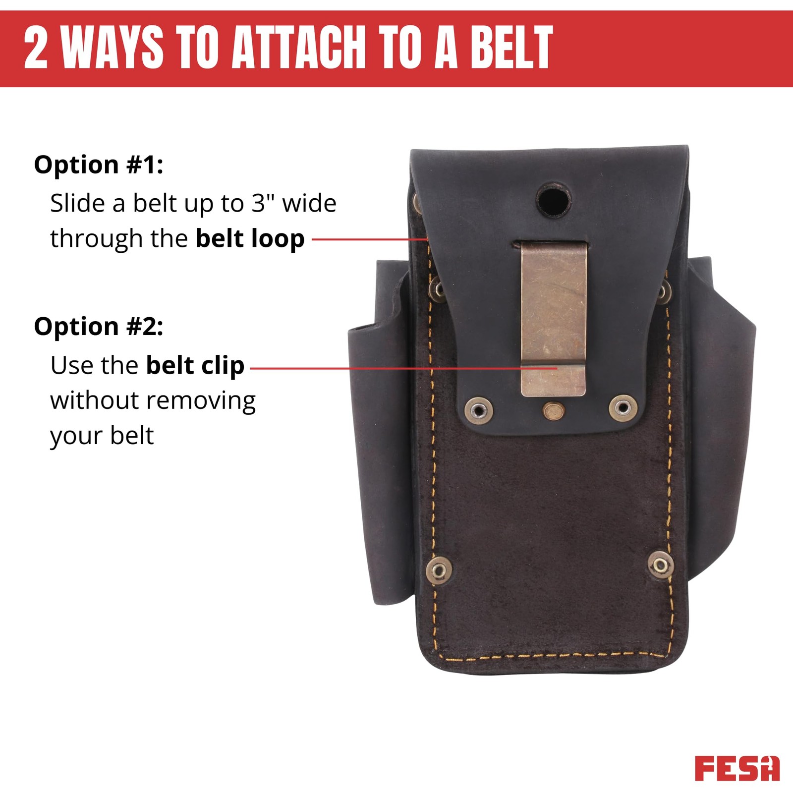 Fesa Small Leather – Top Grain Leather Small A Steel Hammer
