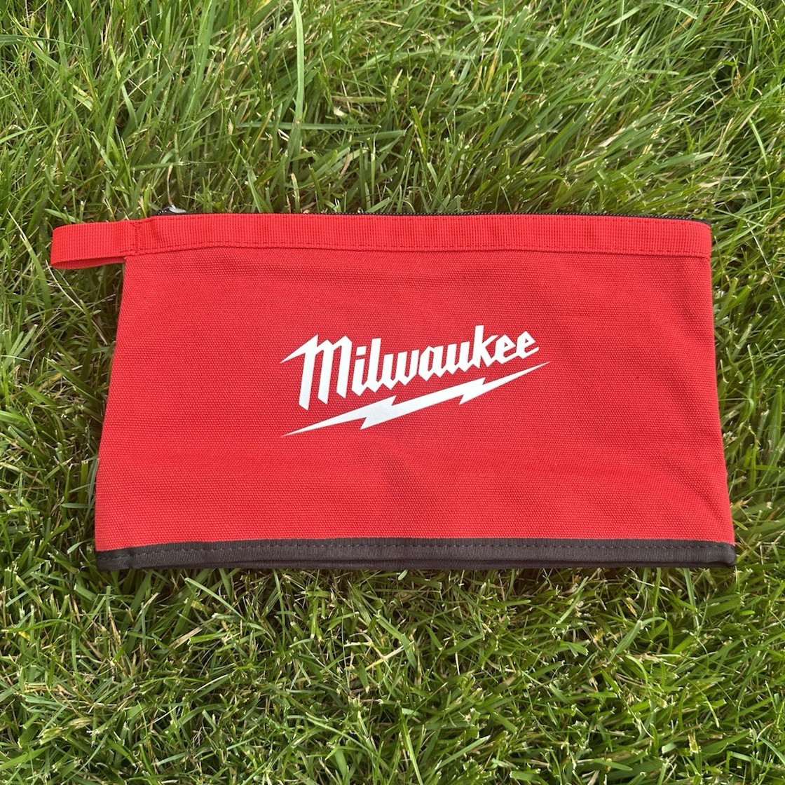Milwaukee Red/Black Fabric Zipper Closure Tool Pouch Bag, 1 Item