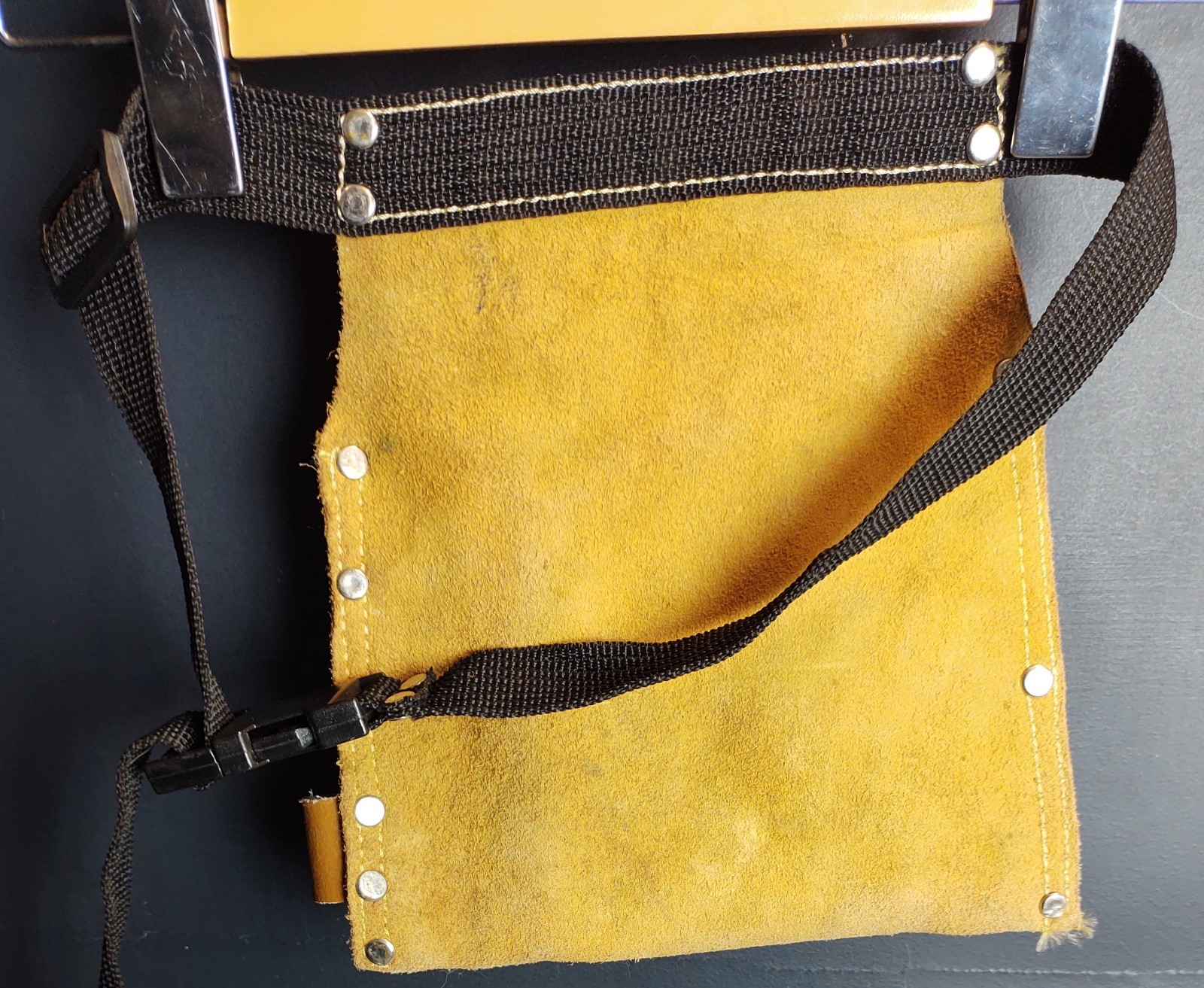 Leather Tool Belt Pouch Suede Split Hide Multi Pocket Carpenter Electrician