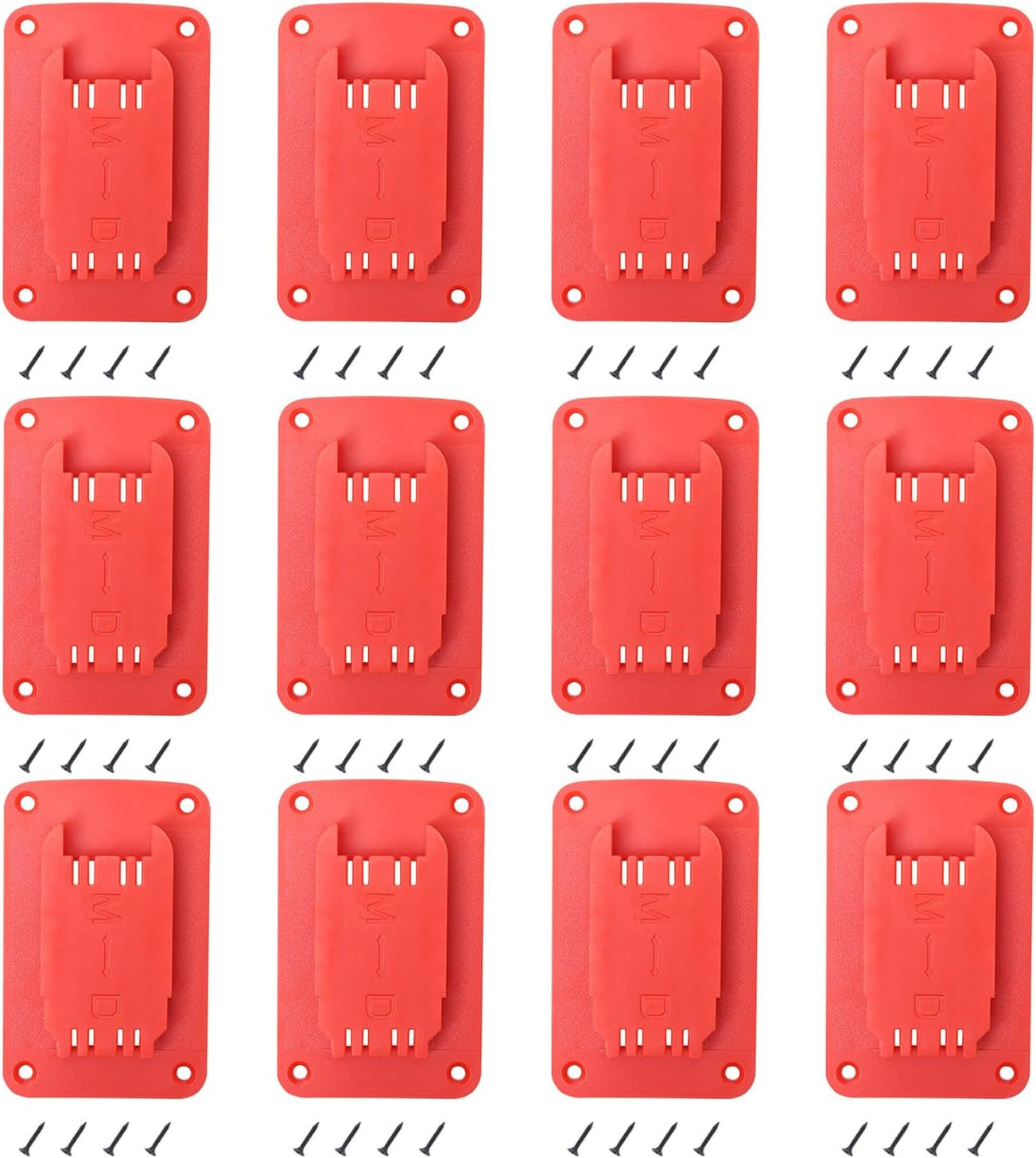 12Packs Tool Holder for Milwaukee M18 & Dewalt 20V,Wall Mount Drill Holder with