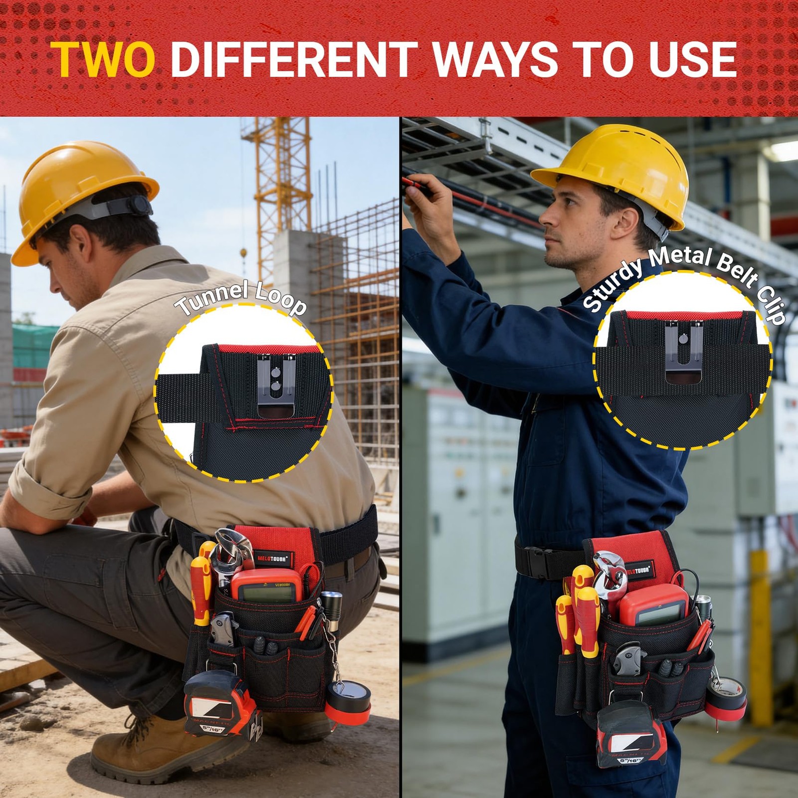 Electrician Tool Pouch Tool Belt Pouches with Belt Clip, Electrical Tape Chai…