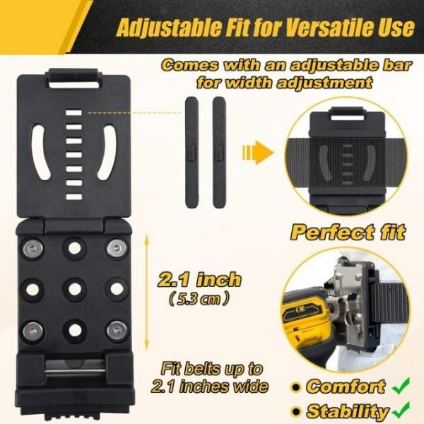 Stainless Steel Heavy Duty Clip on Tool Belt Holder, Fits Up to 2.1» for Tape