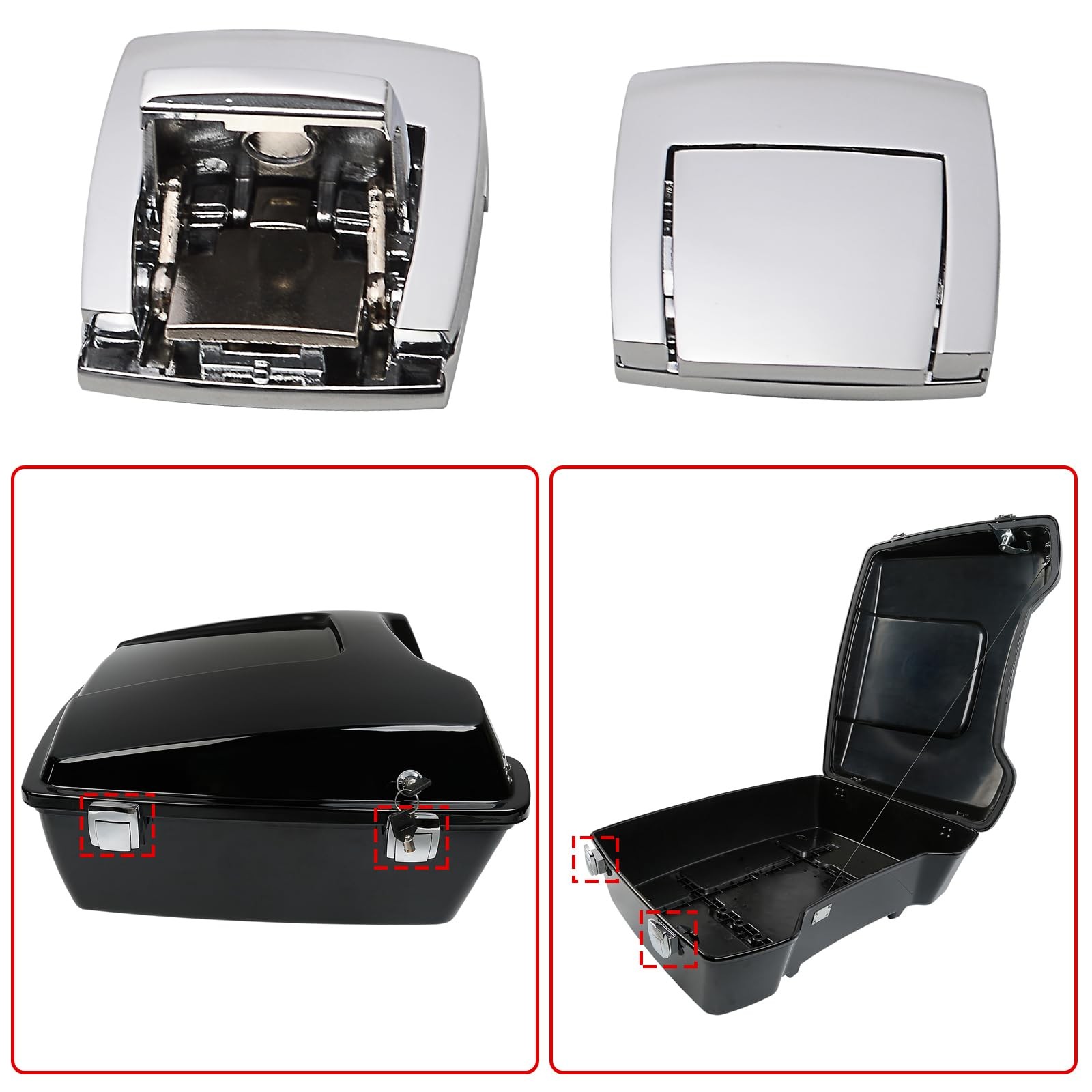 Tour Luggage Pack Luggage Trunk Latches Lock keys Kit for 1988-2013 Harley To…