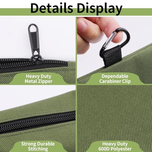 6 Pack Zipper Pouch, Premium Tool Bag, Utility Flat Bottom Storage Multicolor